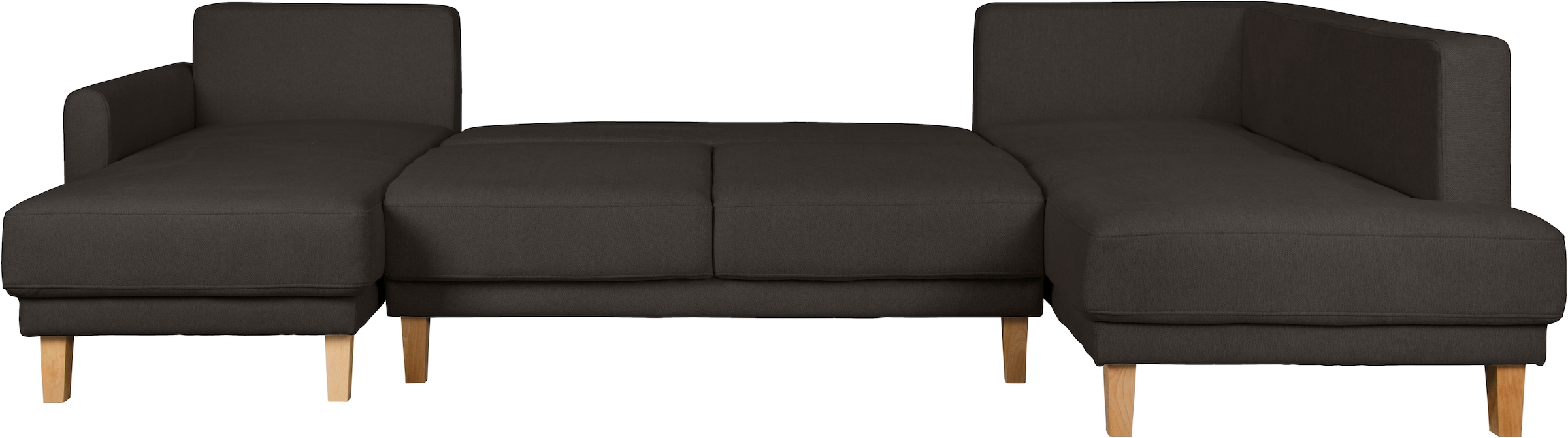 Home affaire Wohnlandschaft »TRIPLO U-Form wahlweise mit Schlaffunktion, B/T/H: 310/192/90 cm«, Schlafsofa, auch mit Bettkasten, Steppung im Rückenkissen