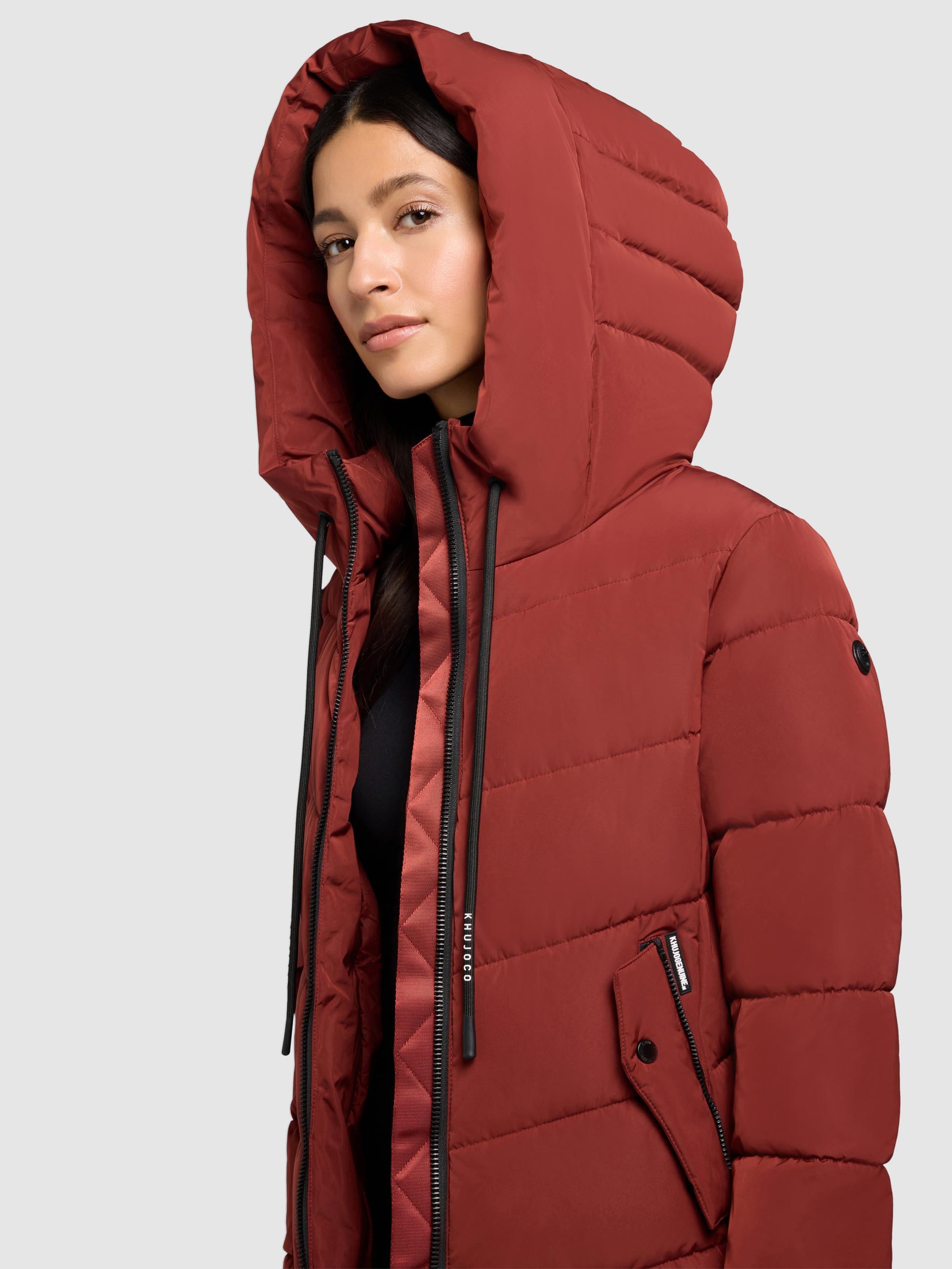 khujo Steppmantel »Mikia2-YM«, Warmer Damen Wintermantel mit hohem Kragen und Kapuze