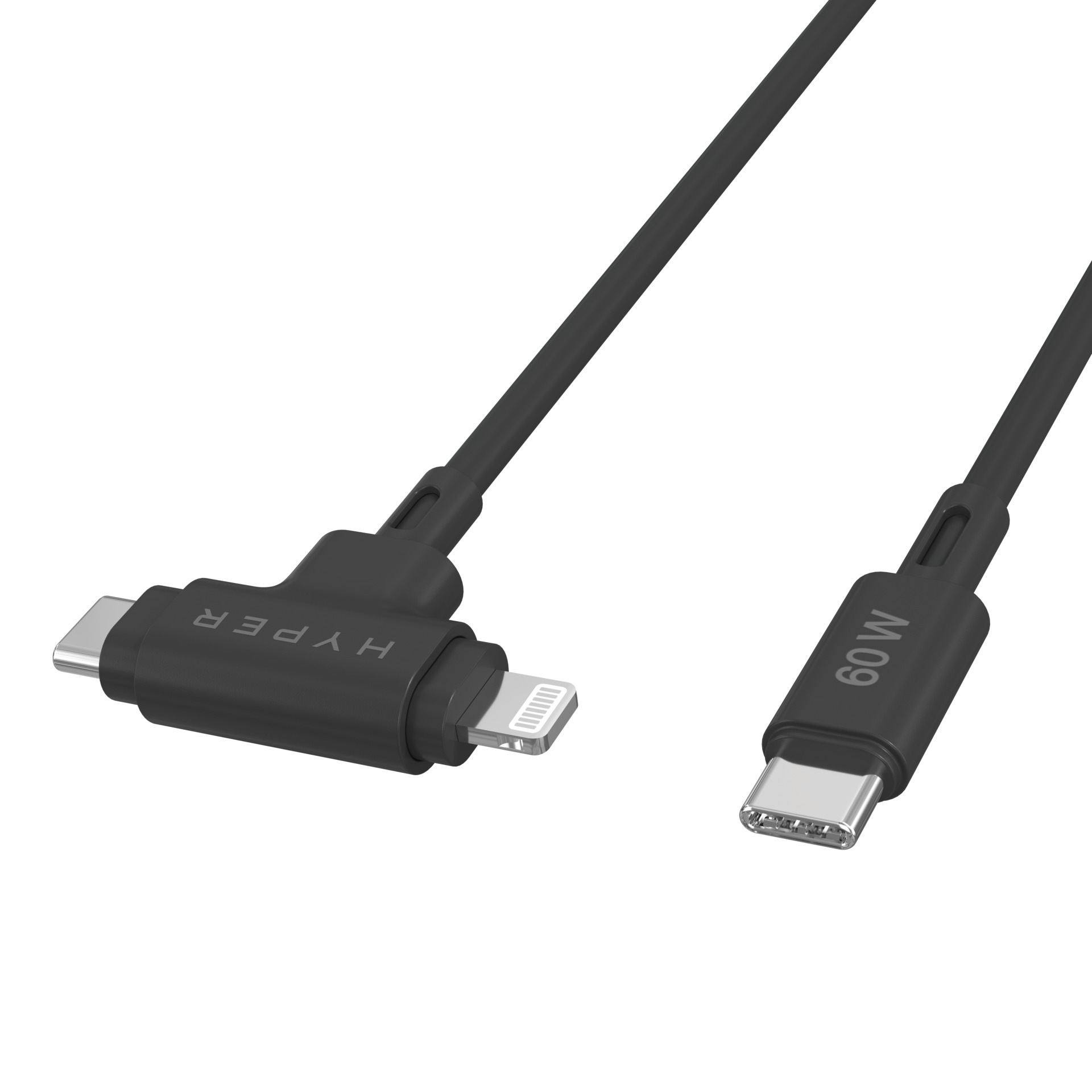 Targus USB-Kabel »HyperJuice Silicone USB-C zu USB-C Lightning Hybrid 60W«, USB-C-Lightning