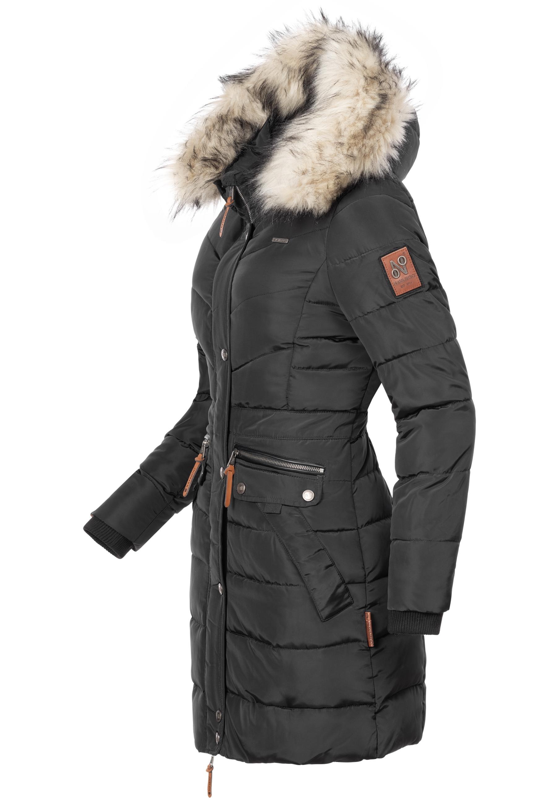 Navahoo Steppmantel »Paula«, stylischer Winter Parka m. edlem Fellimitat