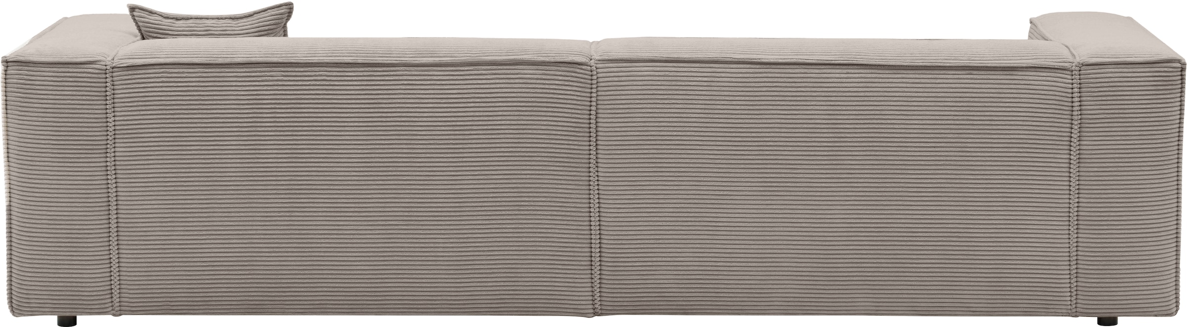 LeGer Home by Lena Gercke 3-Sitzer »PIARA, Couch mit Kedernaht, Sofa in Cord oder Leinenoptik«, schwarze Füße, bequemer Sitzkomfort
