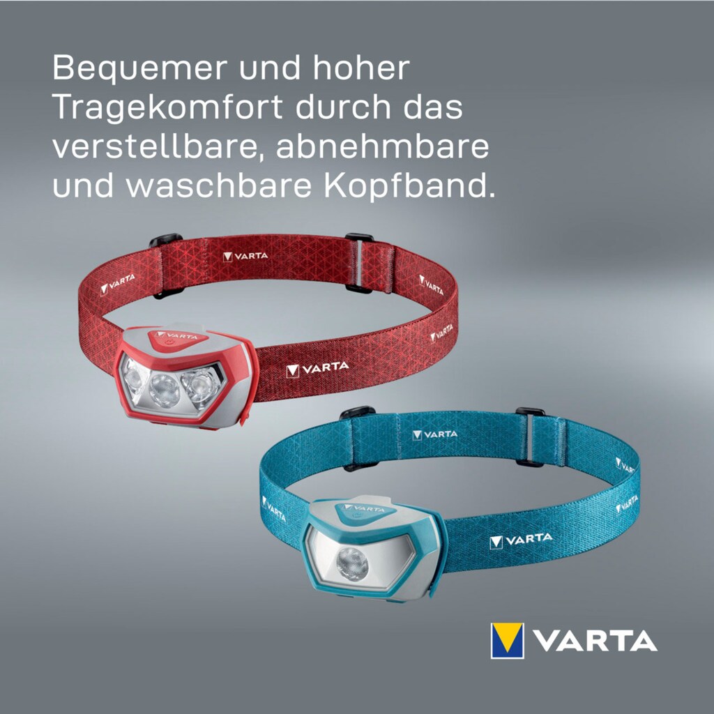 VARTA Kopflampe »VARTA Outdoor Sports H20 Pro inkl. 3xAAA Batterien«