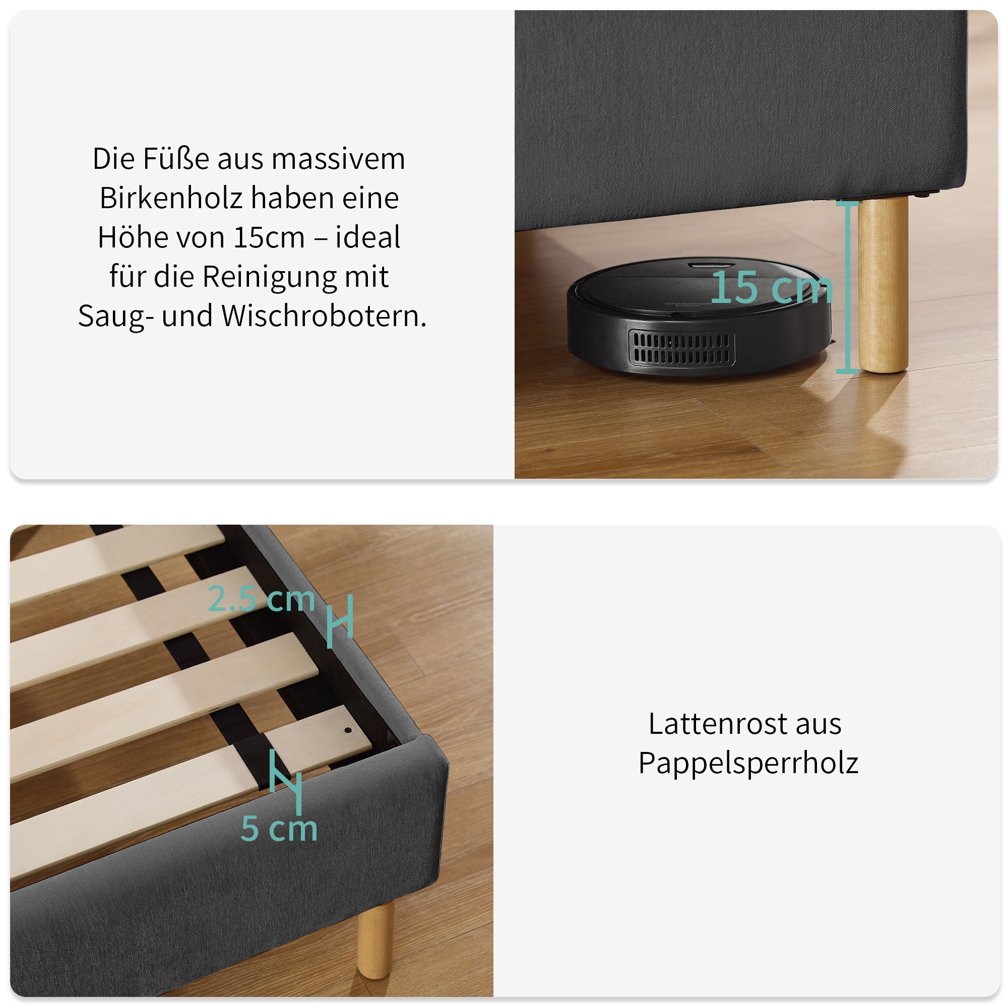 Home affaire Polsterbett »Philippiere inkl. Lattenrost« erhältlich in den Breiten 140cm & 180cm