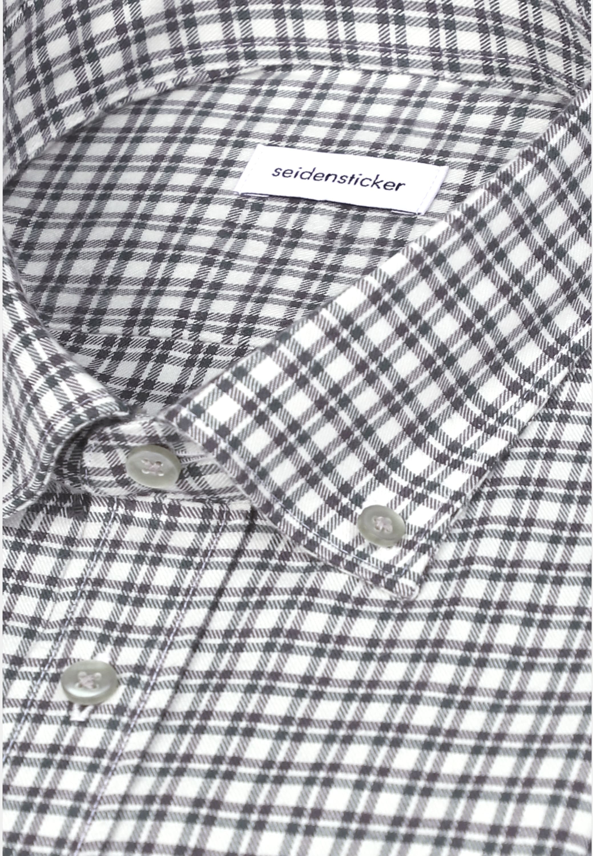 seidensticker Flanellhemd »Schwarze Rose« Slim 1/1 Button-Down-Kragen Karo