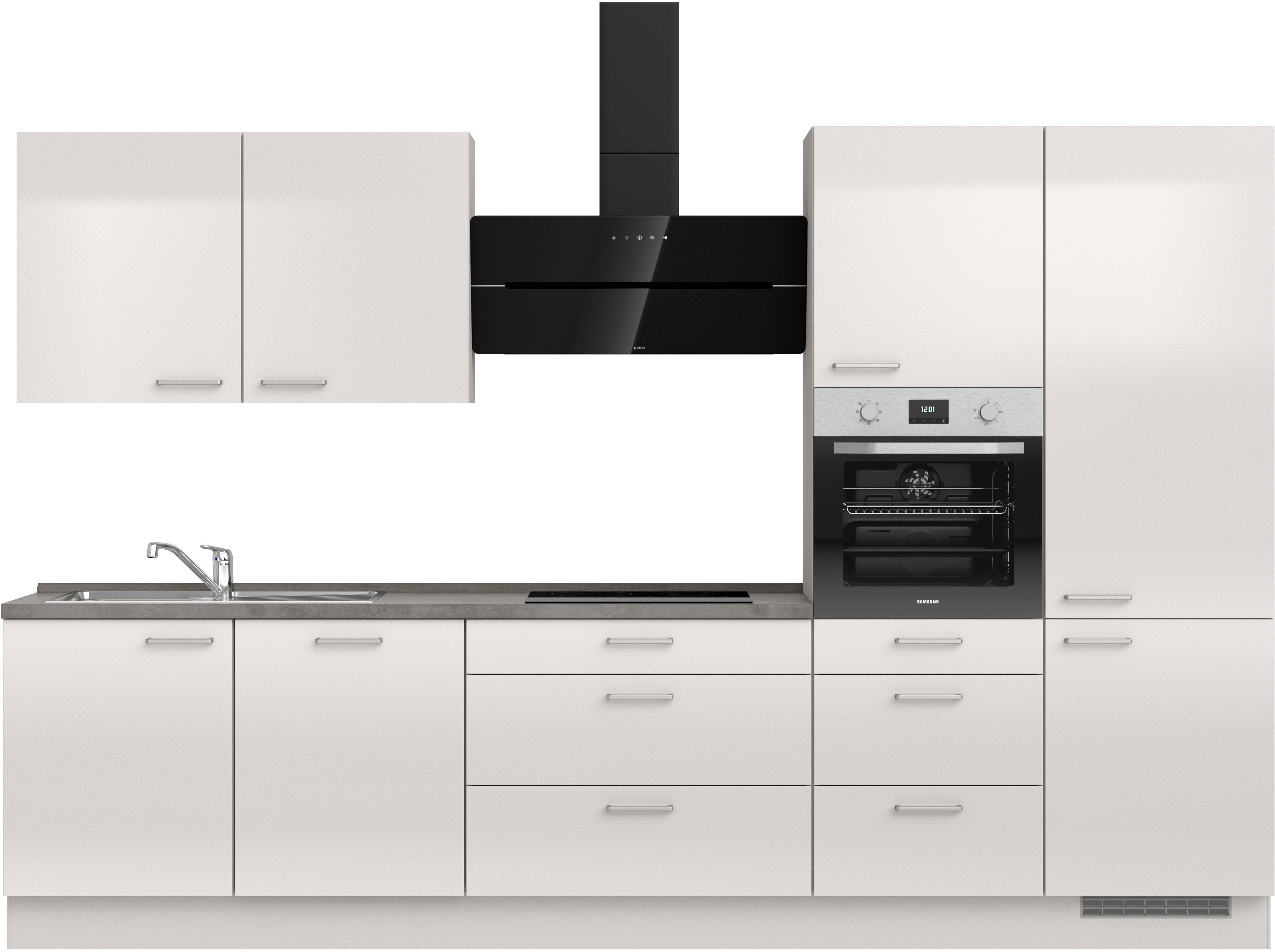 nobilia Küchenzeile ""Flash II", NEU: individuell anpassbar mit gratis Profi-Beratung" vormontiert, Breite 330 cm, Ausrichtung wählbar, wahlw. mit E-Geräten