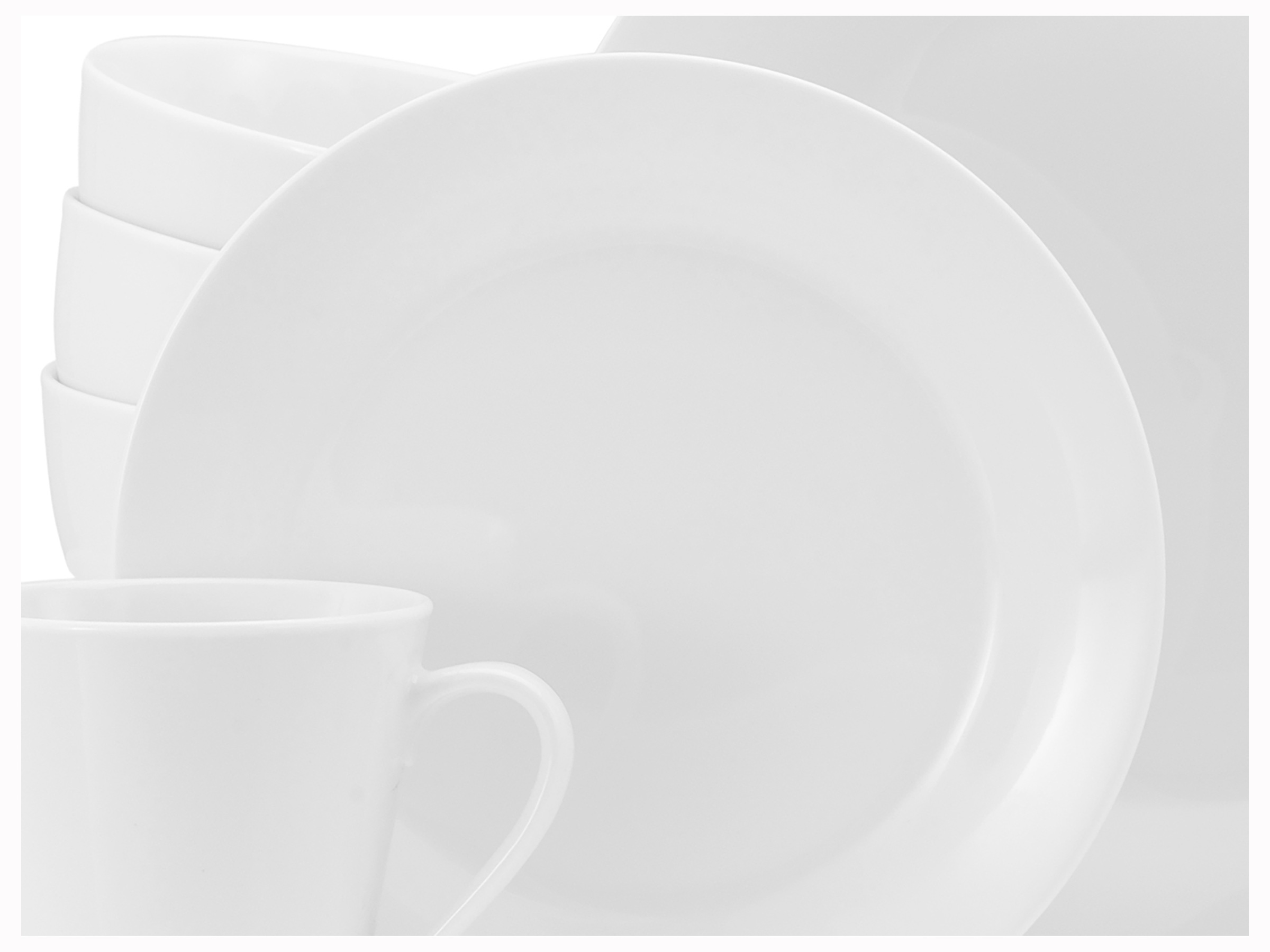 CreaTable Teller-Set »BASE Weiß, Tellerset 18-tlg.« Klassisch, Zeitlos, Der Alleskönner