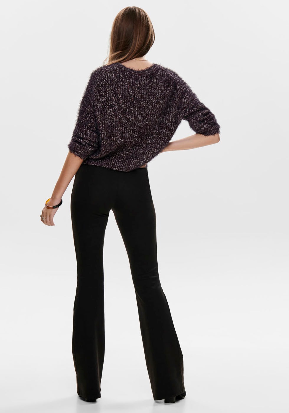 ONLY Jerseyhose "ONLFEVER – Jerseyhose mit Stretch und ausgestelltem Bein", günstig online kaufen