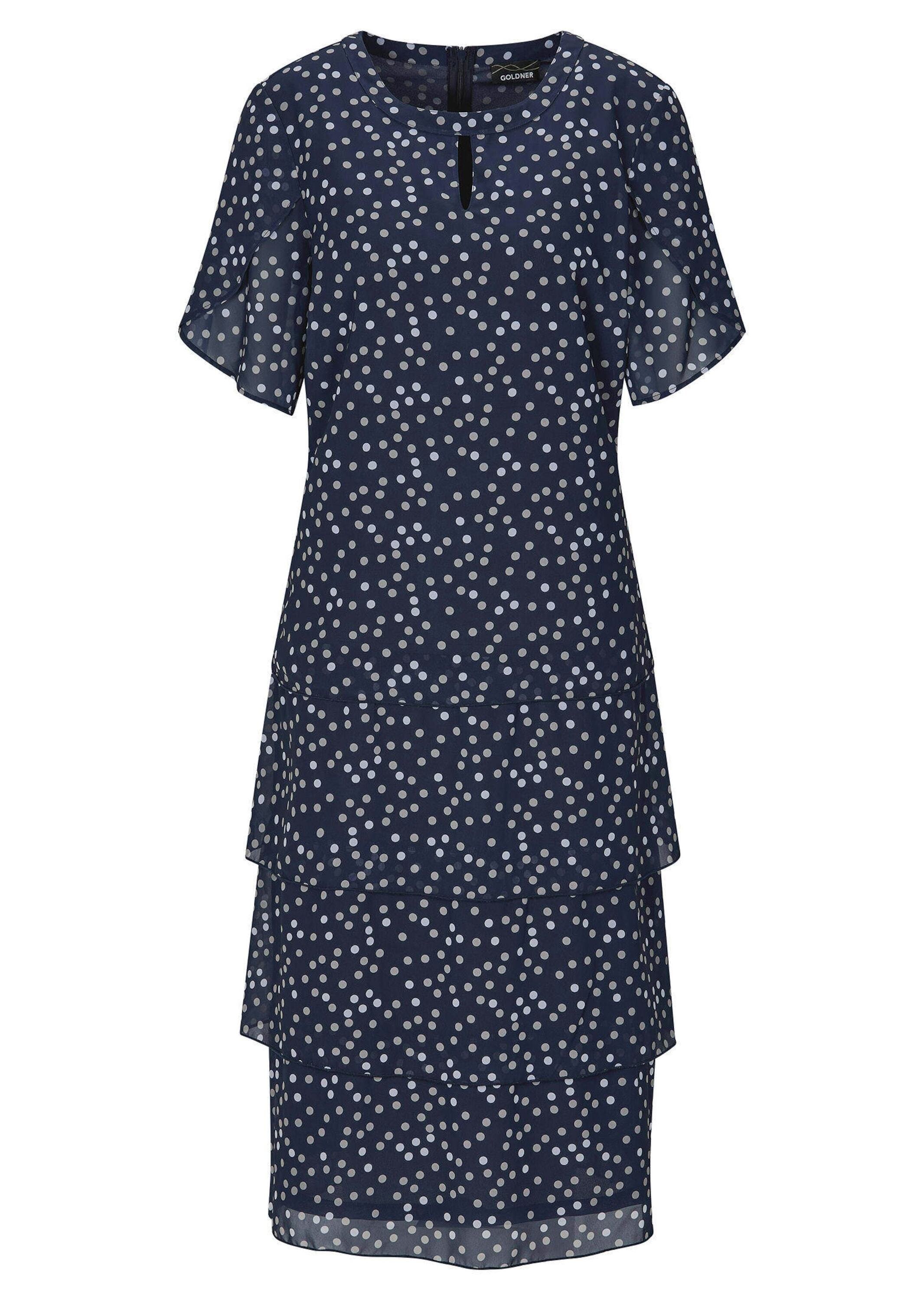 GOLDNER Sommerkleid "Kurzgröße Sommerkleid mit Tupfen-Muster" Ohne Taschen günstig online kaufen