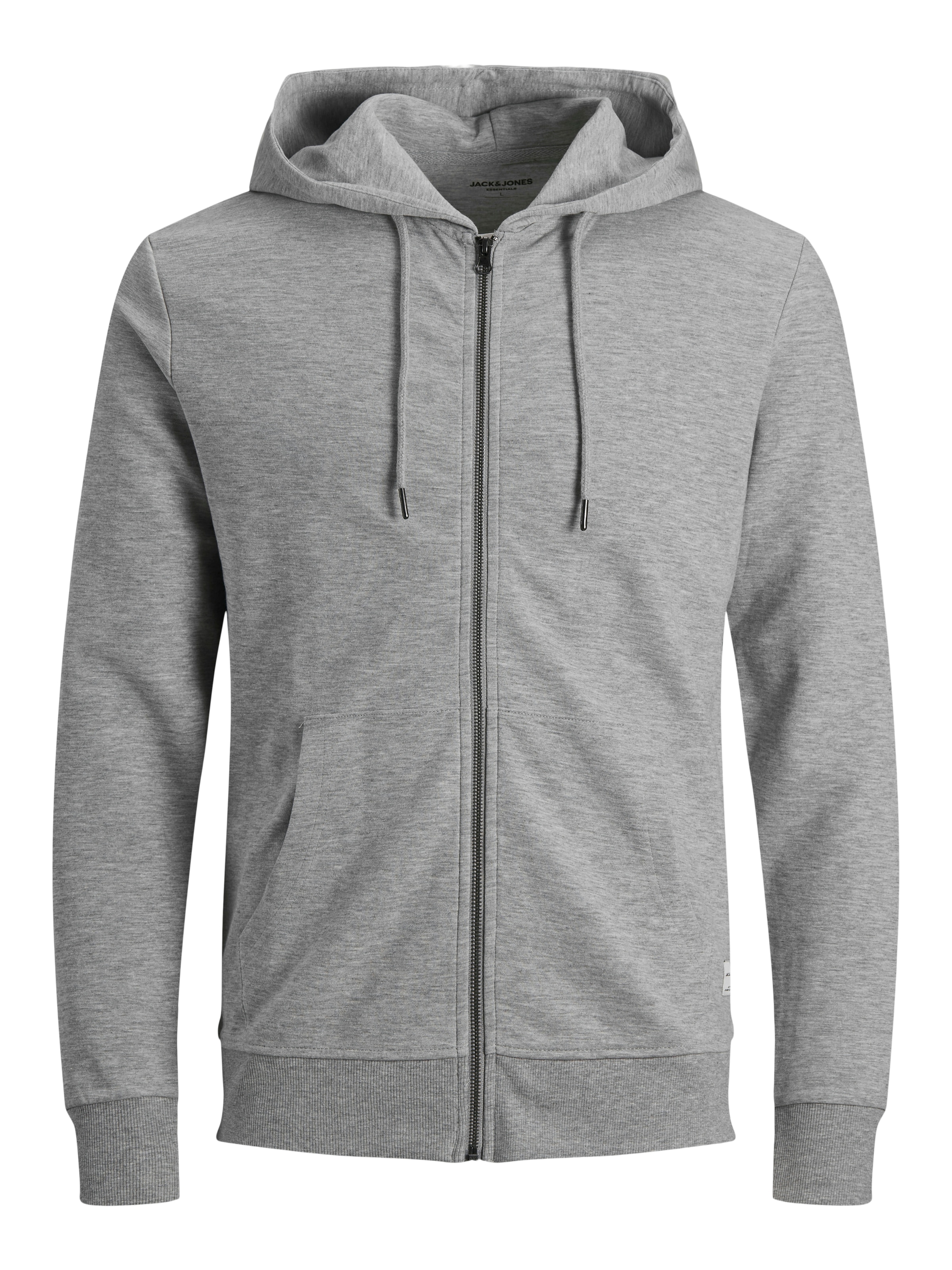 Jack & Jones Kapuzensweatjacke »JJEBASIC Hoodie mit Rippbündchen und angenehmem Tragegefühl« unifarben, modisch, regular fit, Baumwollmischung, Rundhals
