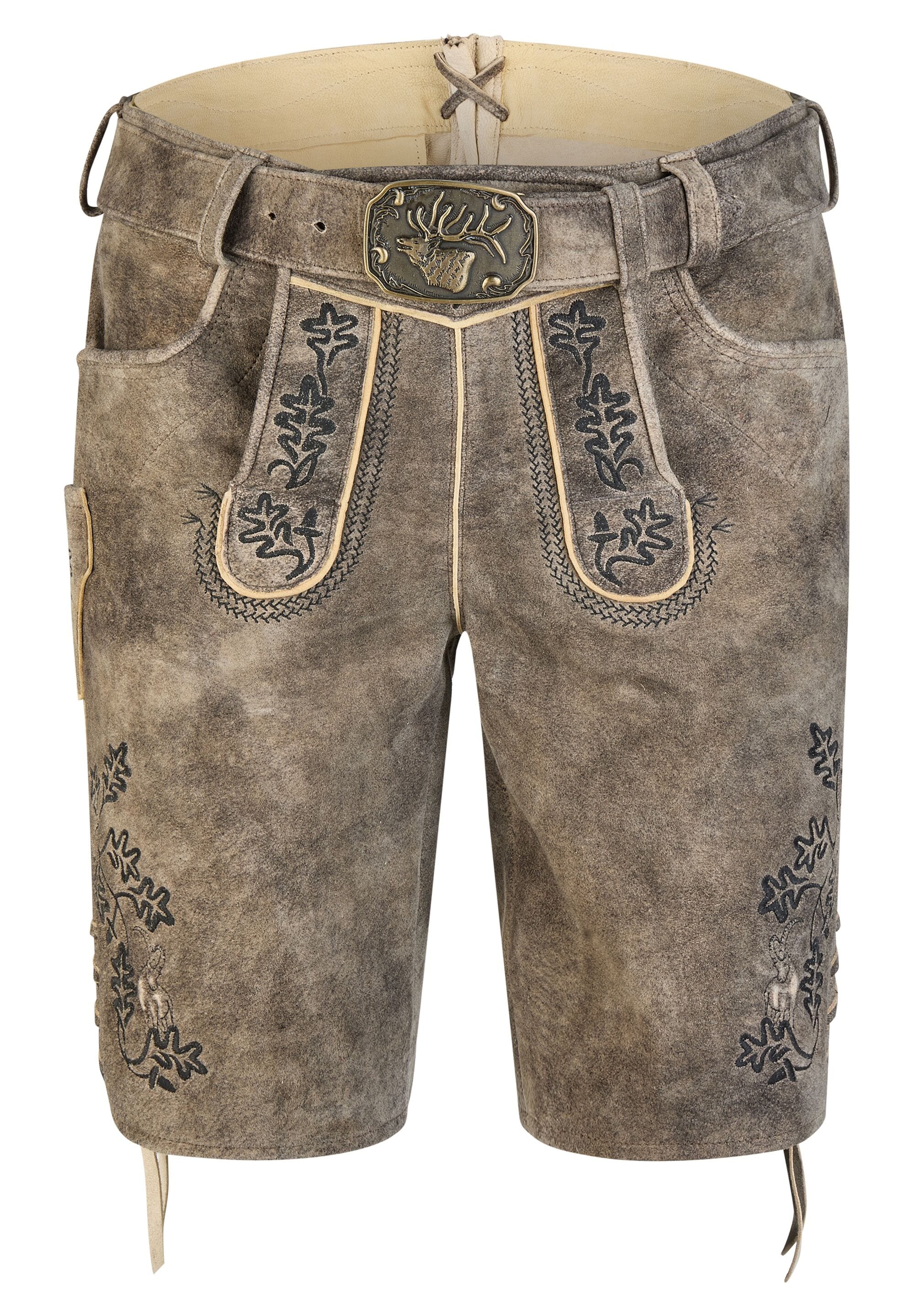Spieth & Wensky Lederhose "Hornbeck" detailreiche Stickerei