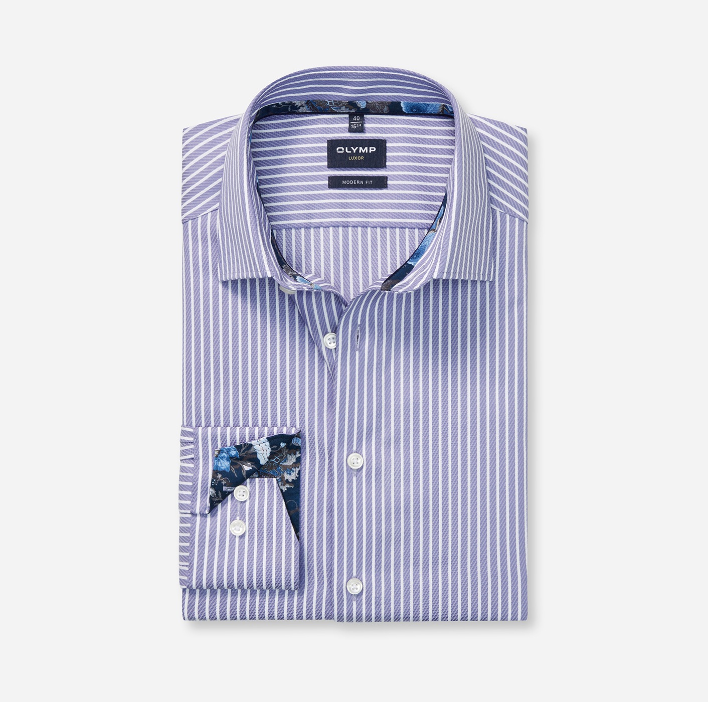 Thumbnail - OLYMP Langarmhemd "Luxor modern fit" modern fit, gestreift, Businesshemd, New Kentkragen