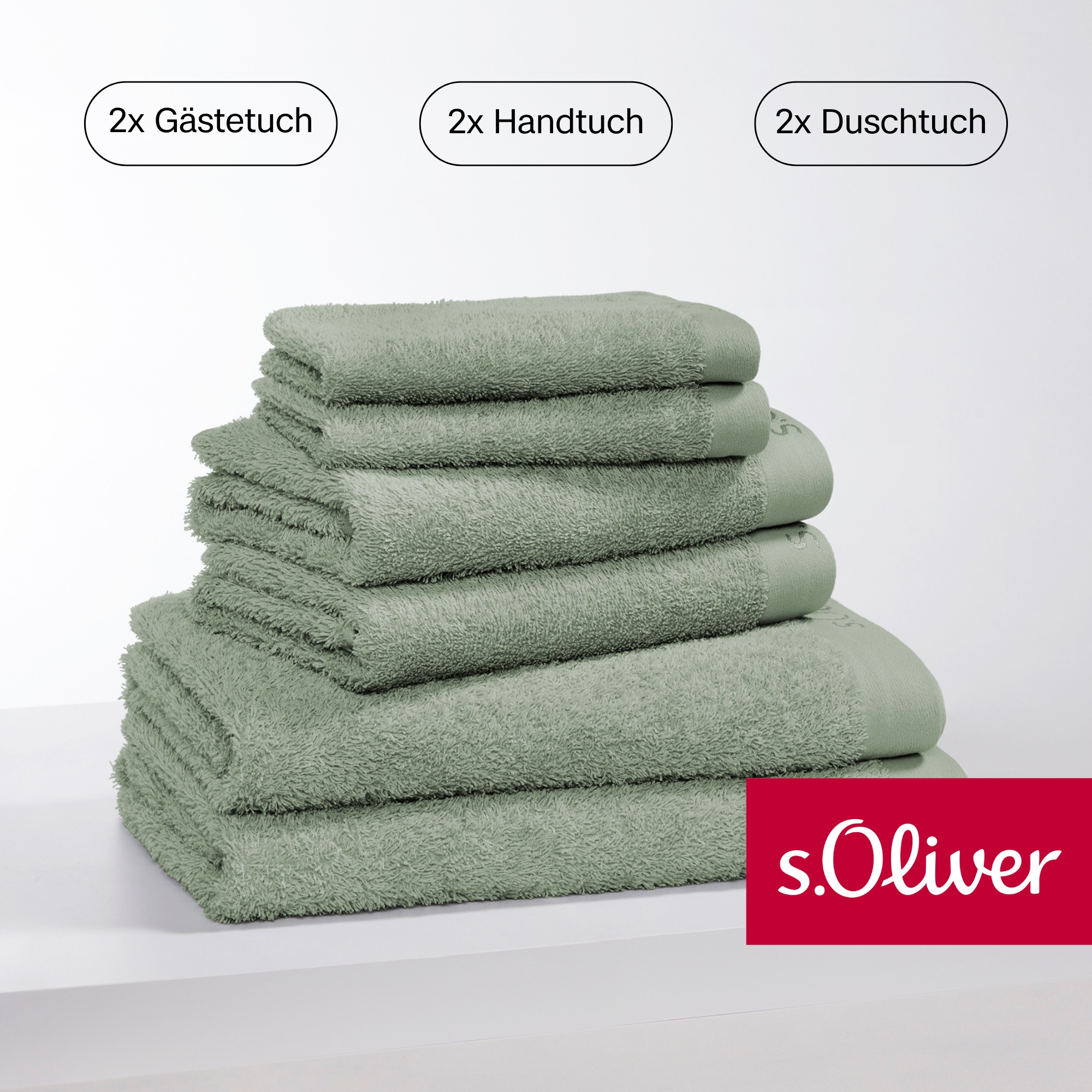 Handtuch Set »s. Oliver, besonders weich und saugfähig,«, (Set, 6 St., 2 Gästetücher...