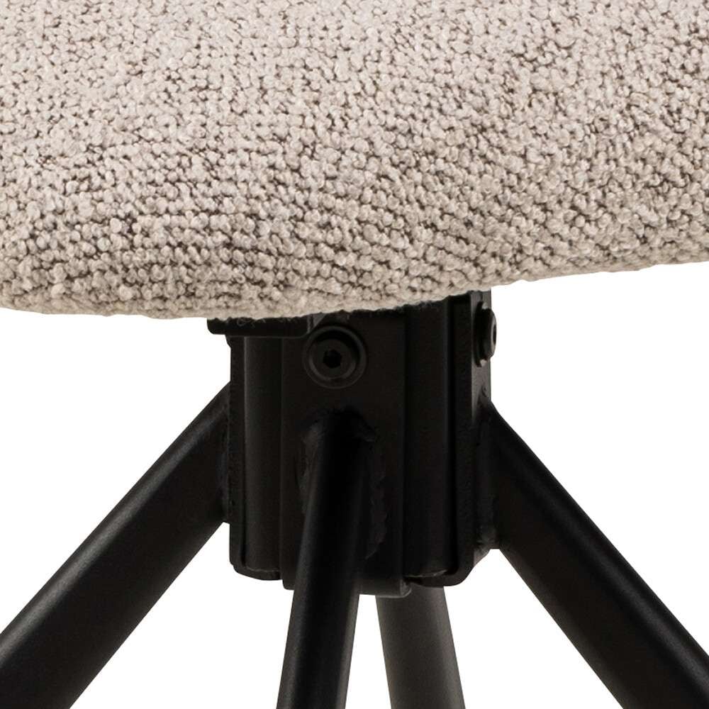 ACTONA GROUP Esszimmerstuhl »Pippa Armlehnstuhl, Drehstuhl,«, Luxus-Microfaser, beiger Stoff, schwarze Stahlbeine, Nähte, Drehbar, 2er-Set.