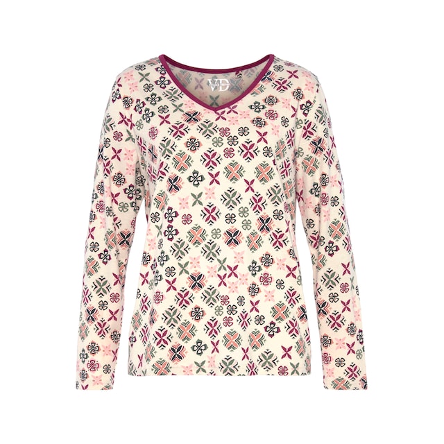 Vivance Dreams Pyjama, (Packung, 2 tlg.), mit grafisch-floralem  Alloverdruck online bestellen | BAUR