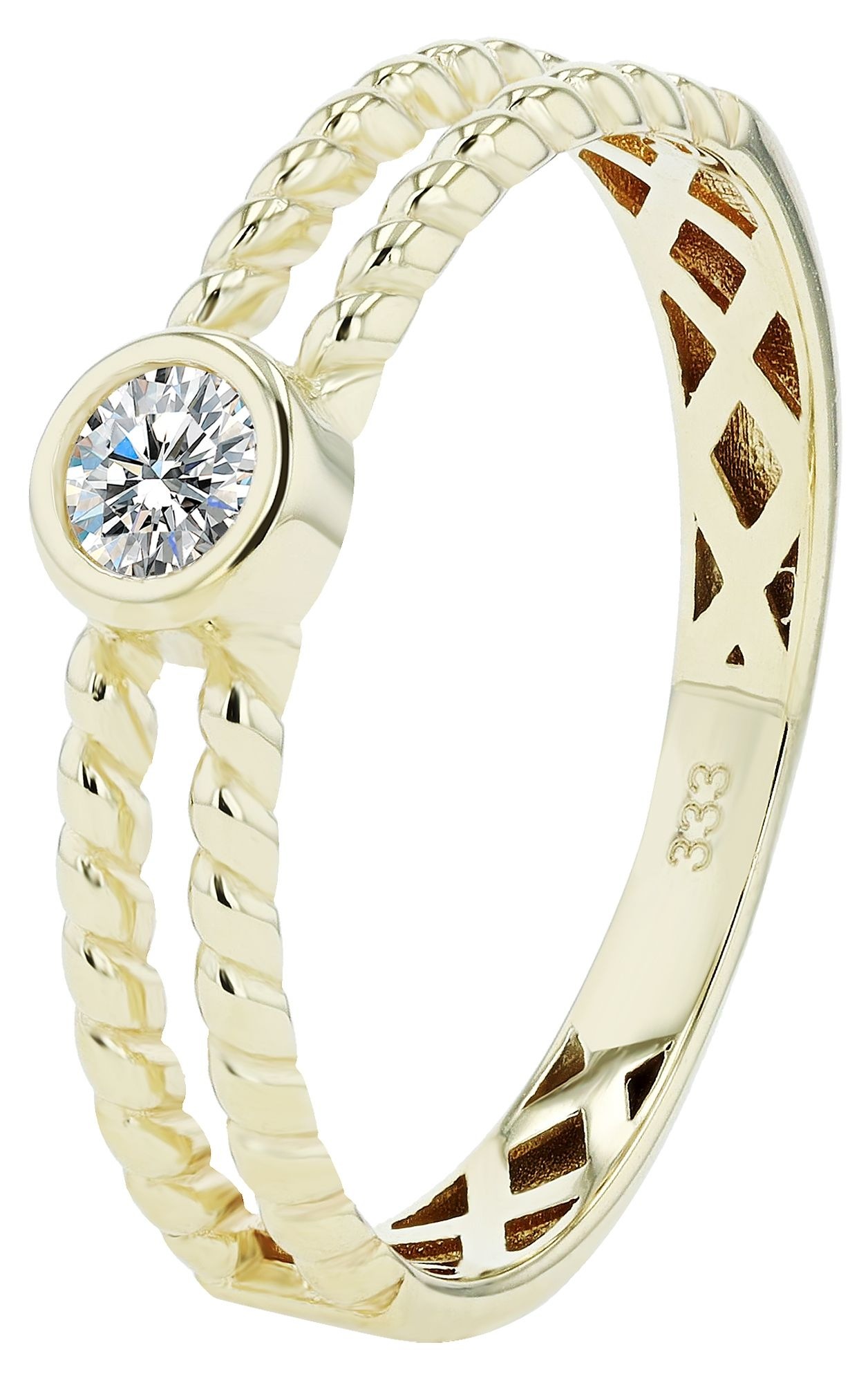 Fingerring ADELIA´S "Damen Ring aus 333 Gold mit Zirkonia" Gr. 56, gold, Fingerringe, Damen, 56, Fingerring