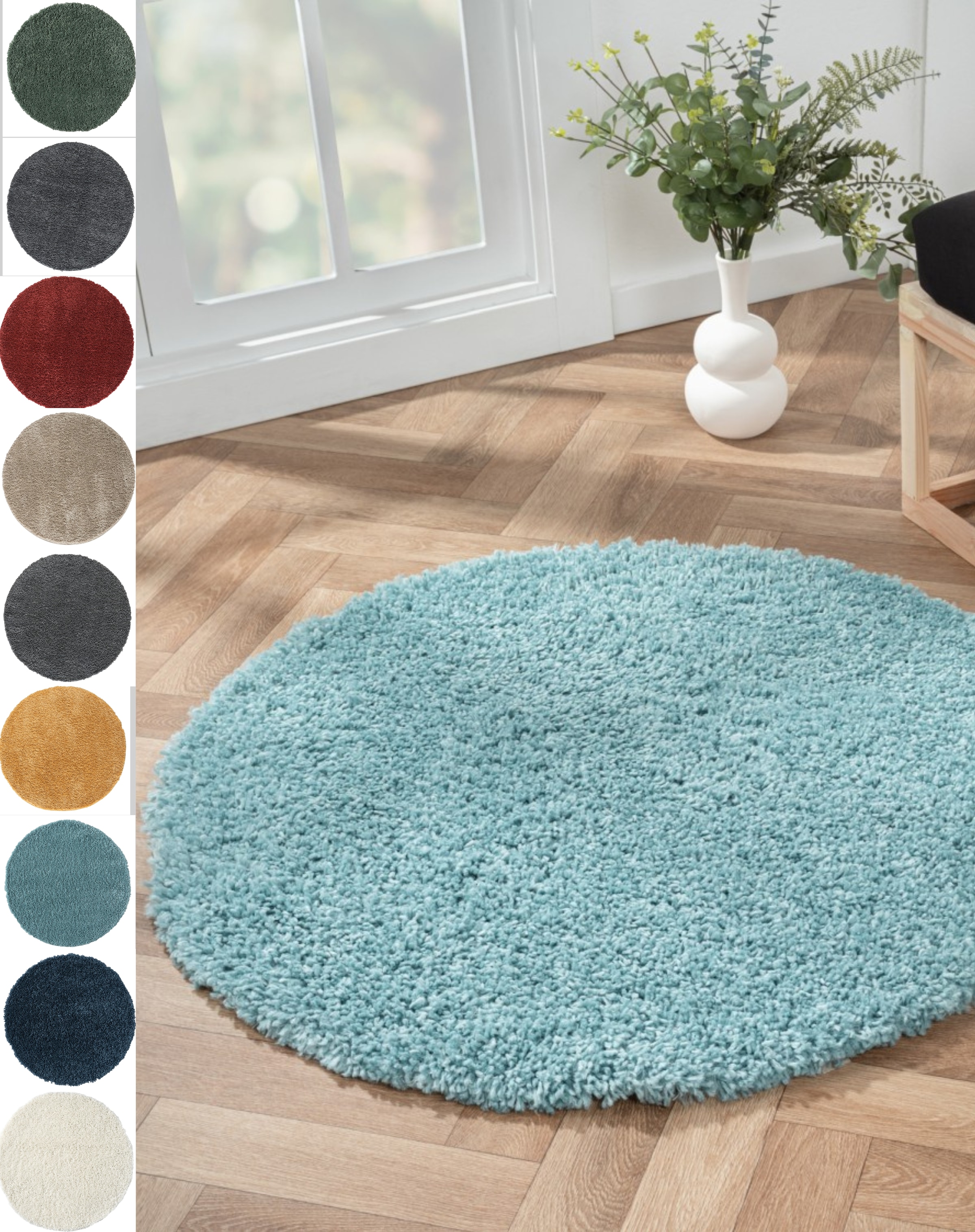 Myflair Möbel & Accessoires Hochflor-Teppich "My Shaggy" rund 37 mm Höhe Sh günstig online kaufen