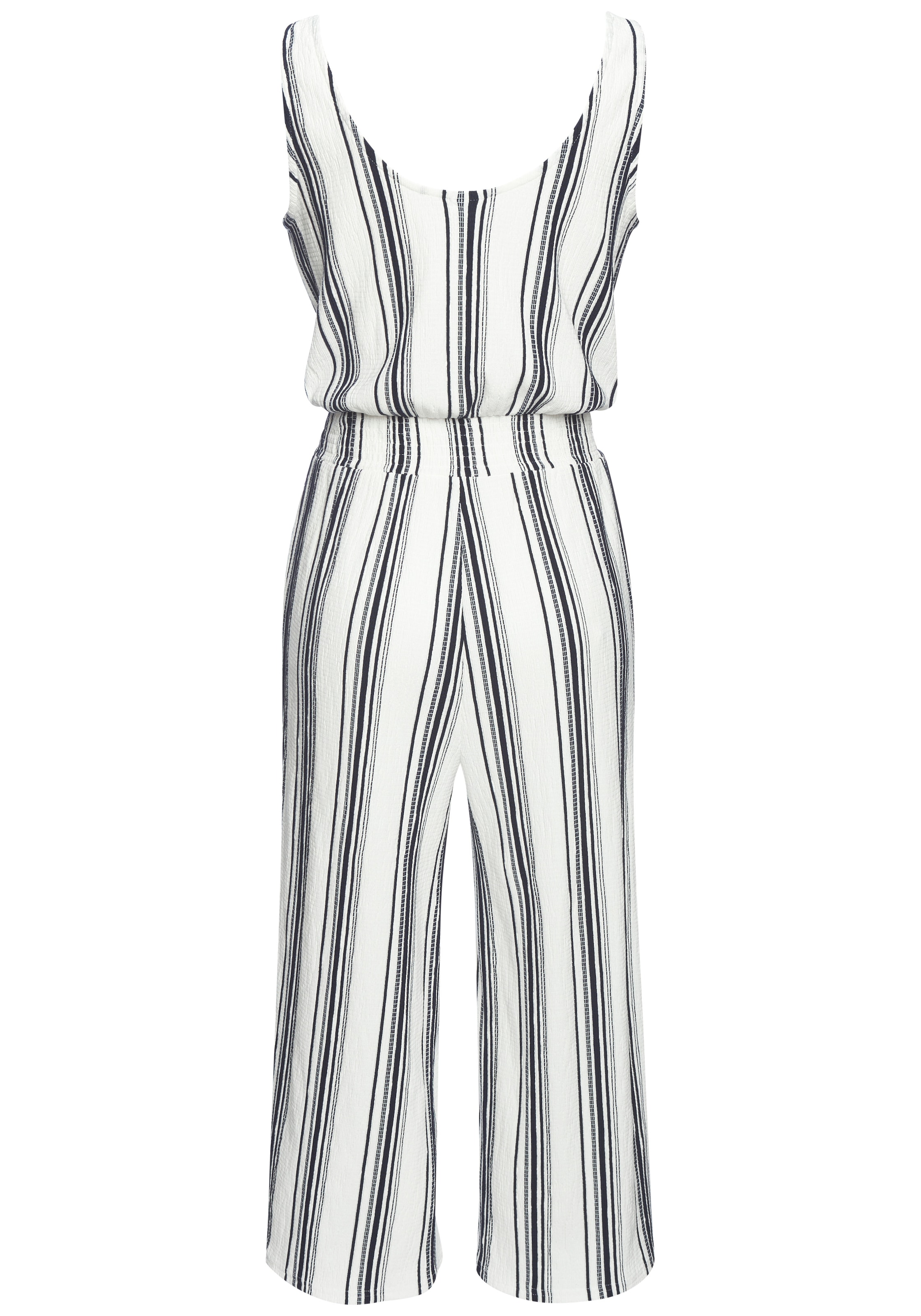 LASCANA Culotte-Overall aus strukturierter Ware, sommerlicher Jumpsuit mit Streifen