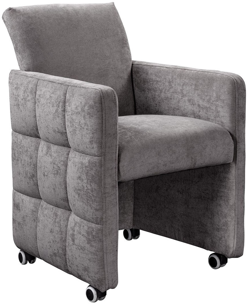 exxpo - sofa fashion Esszimmersessel "Barista, Loungesessel auf Rollen mit hoher Bodenfreiheit" Barista Clubsessel auf Rollen mit schmalen Armlehnen, modernes Design