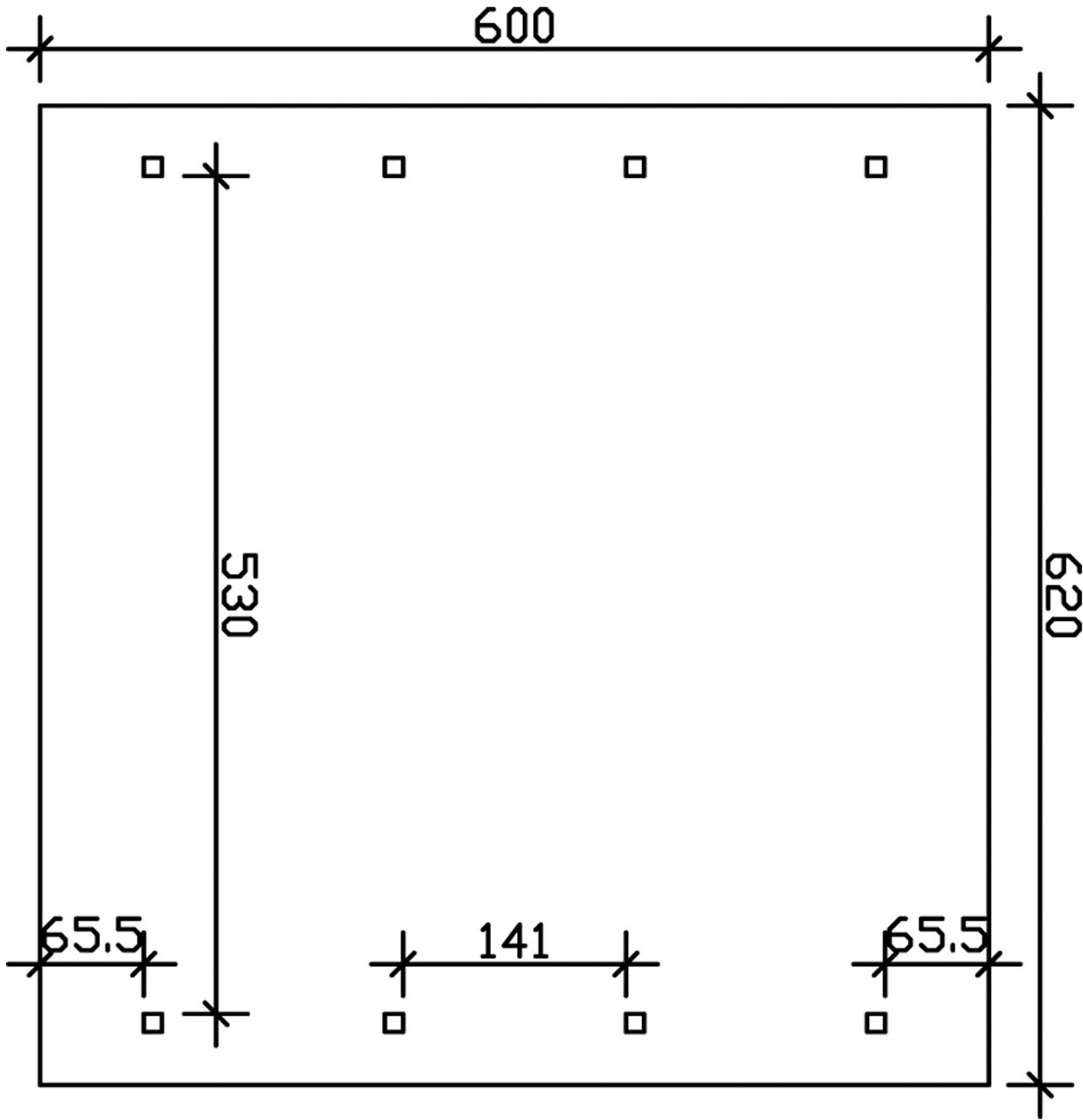 Skanholz Doppelcarport »Wallgau«, Nadelholz, 530 cm, Nussbaum, 620x600cm, schwarze Schindeln