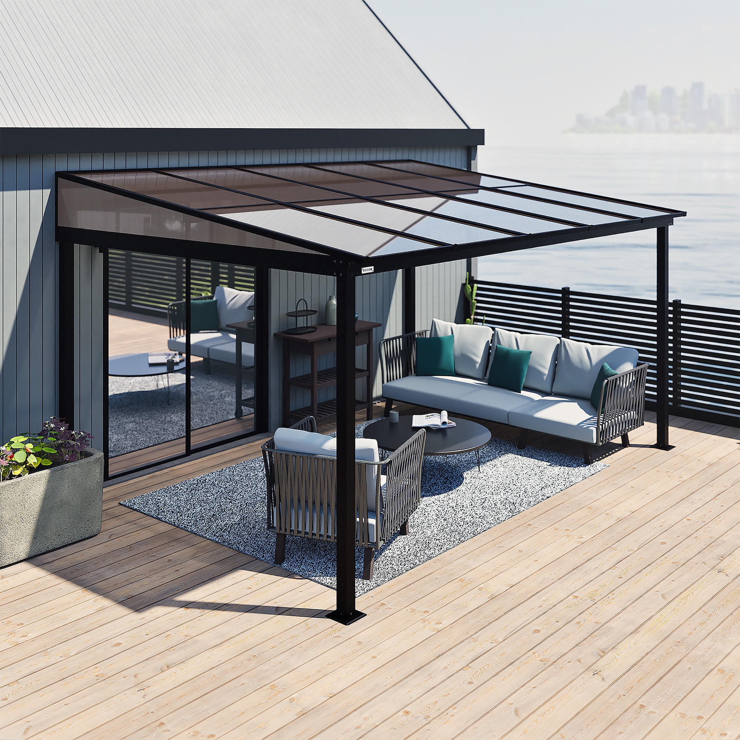 Sojag Anbaupavillon »St. Barthelemy 10x14 anthrazit« BxTxH: 423x297x240 cm