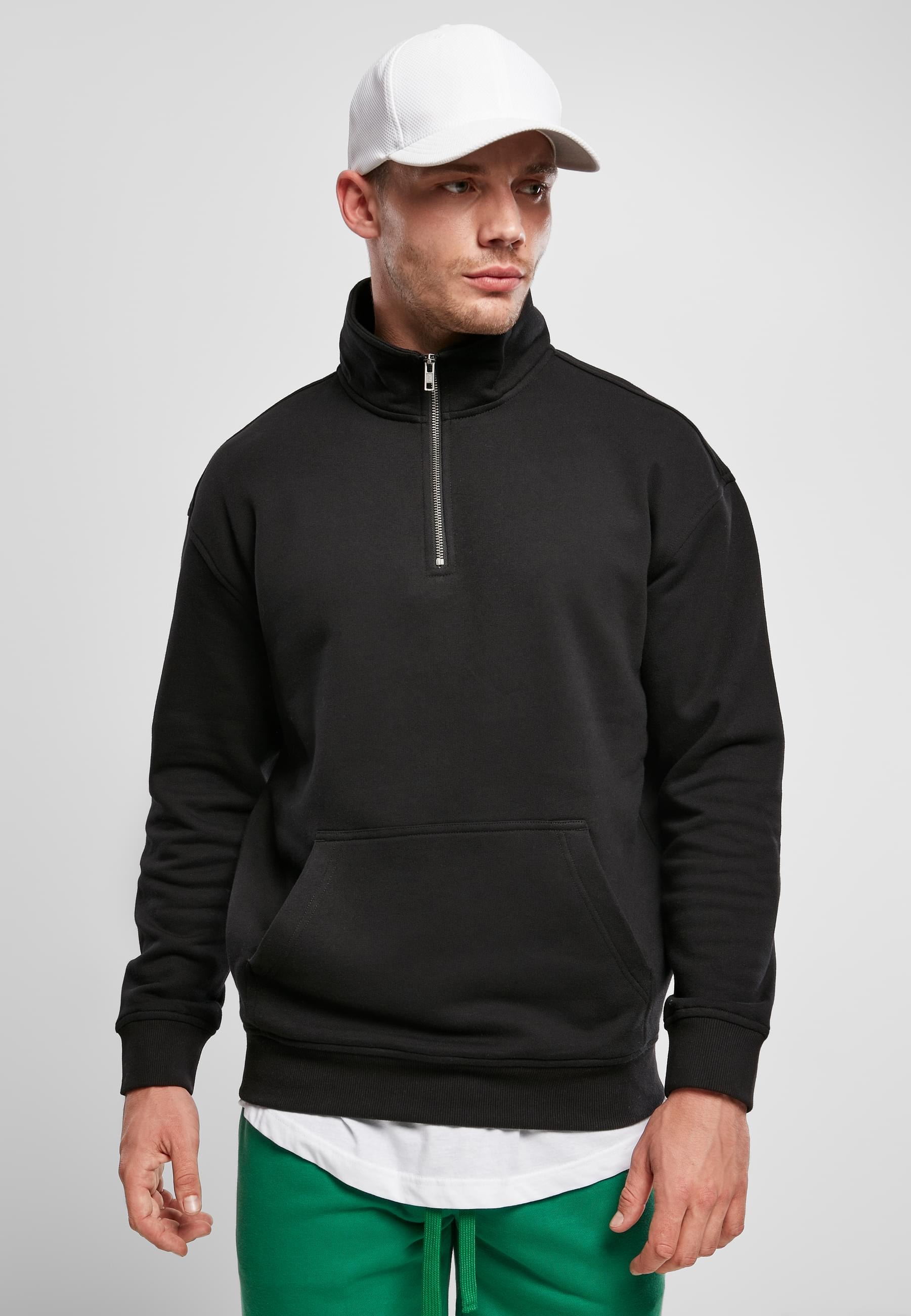 URBAN CLASSICS Rundhalspullover »Urban Classics Herren Organic Basic Troyer« 1 Stk. tlg.