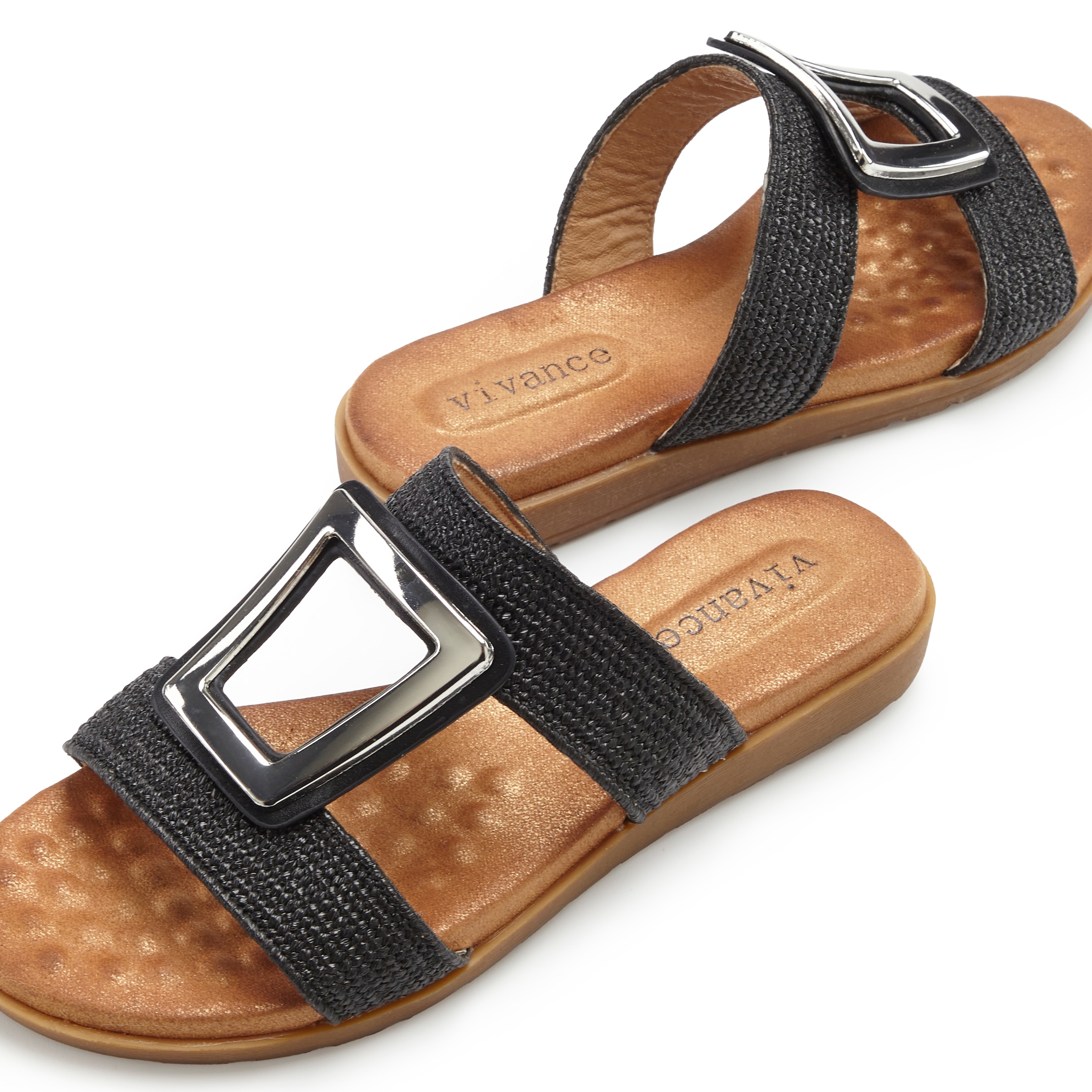 Vivance Pantolette »Sandale, Sommerschuh, offener Schuh, Mule,«  NEU mit modischem Schmuckelement und softer Innensohle