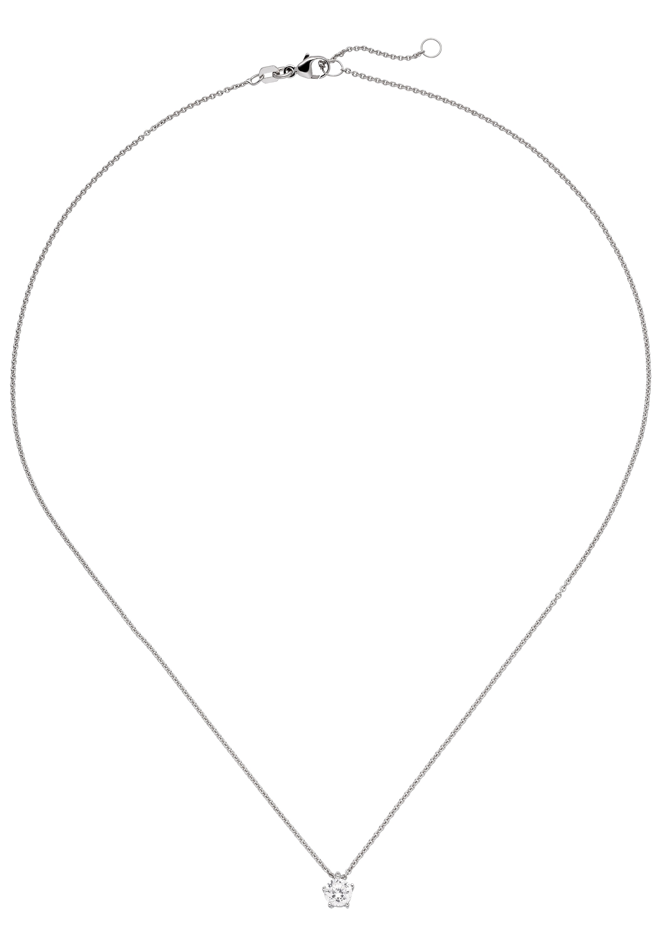 JOBO Kette mit Anhänger »Solitär Diamant Brillant 0,50 ct.« 14 Karat 585 Weißgold 45 cm