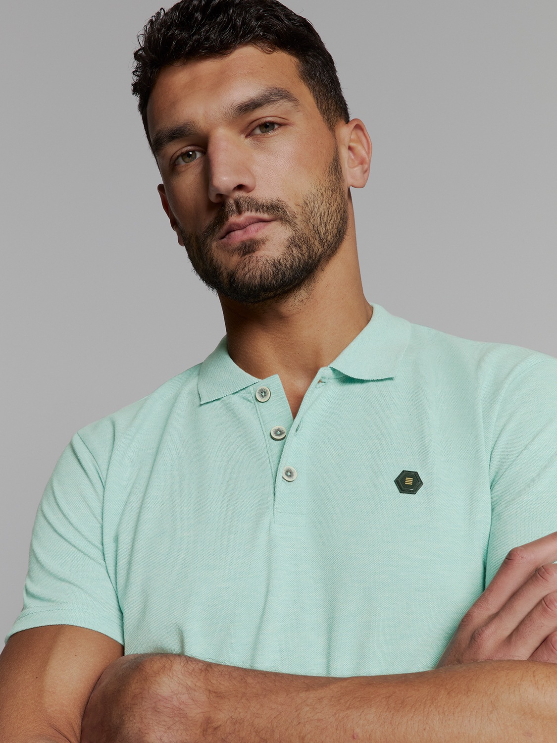 NO EXCESS Poloshirt »No Excess Poloshirt Polo Melange«