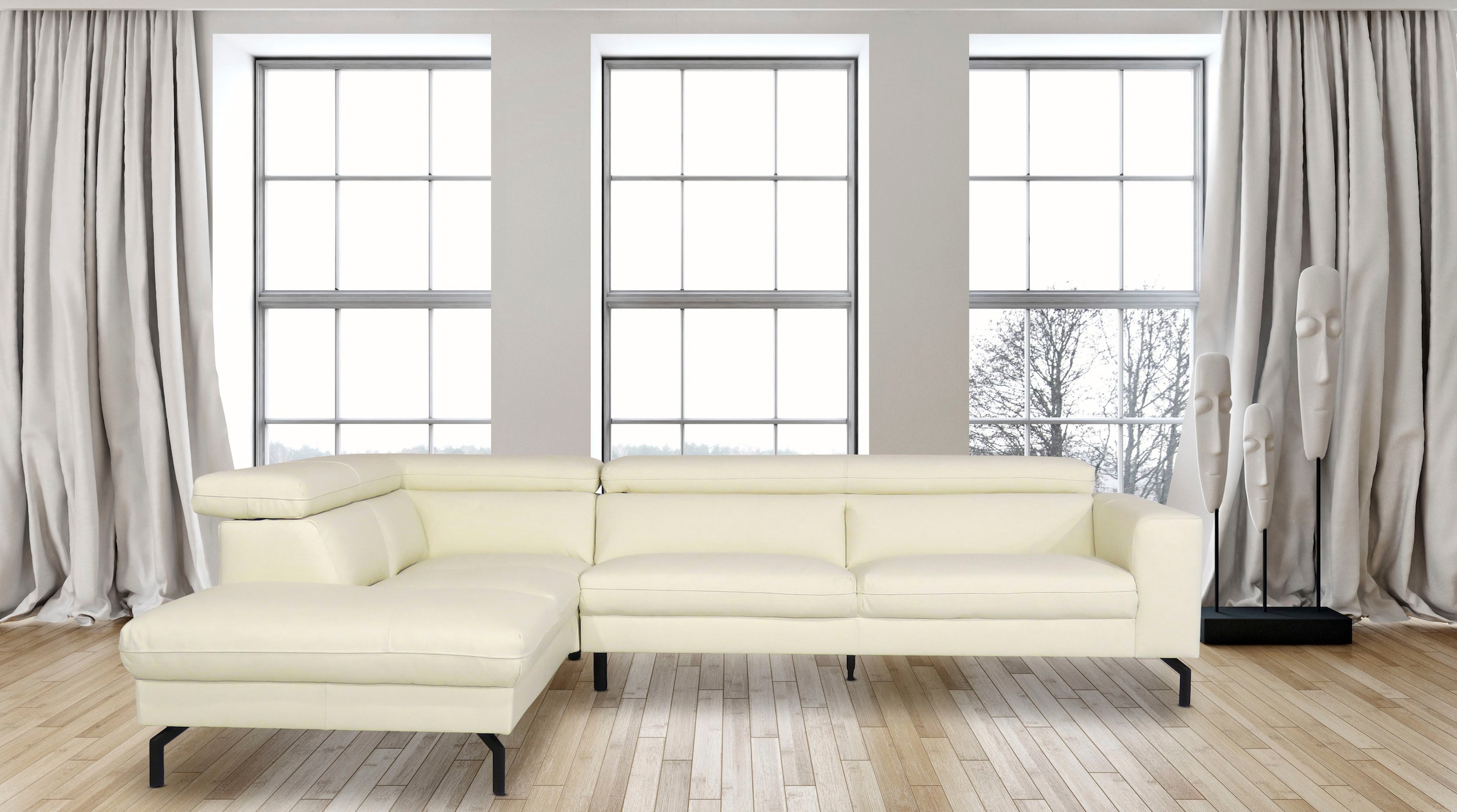 Home affaire Ecksofa "Olanta, modern und bequem, Breite 305cm, Fuß 16cm hoc günstig online kaufen