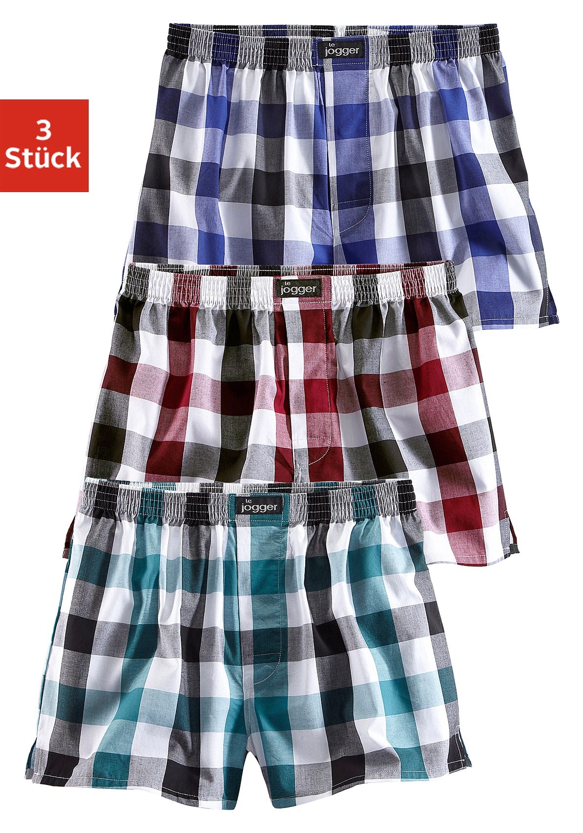 le jogger Webboxer Packung, 3 Stk. farbig kariert