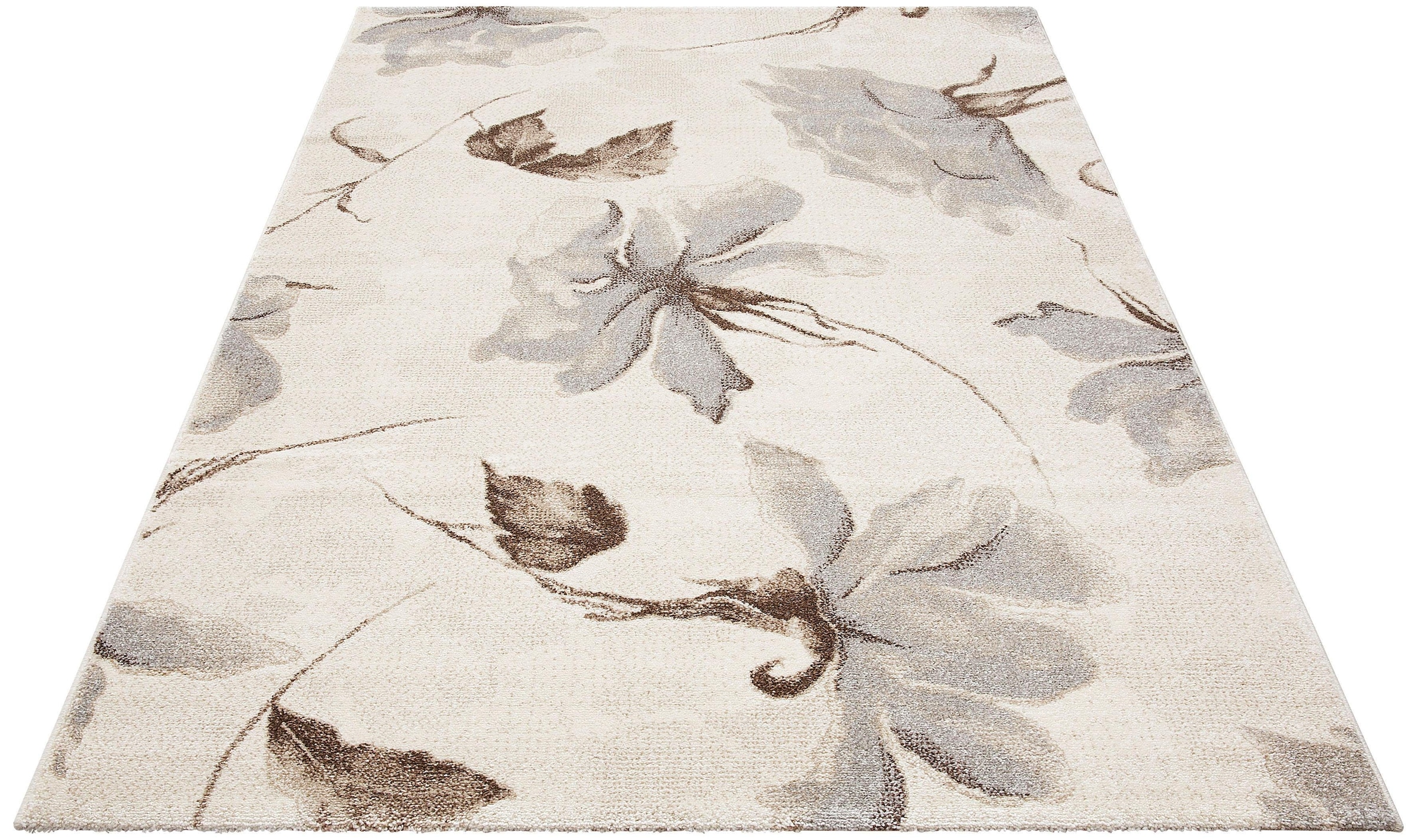 my home Teppich "Sofia", rechteckig, Blumen Design, flacher Teppich, florales Muster, weich