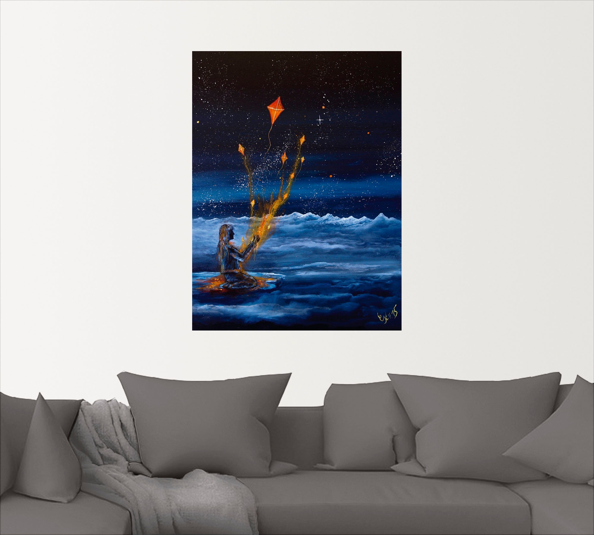 Artland Wandbild »Himmlische Drachen«, Dark Fantasy, (1 St.), als Poster, Wandaufkleber in verschied. Größen