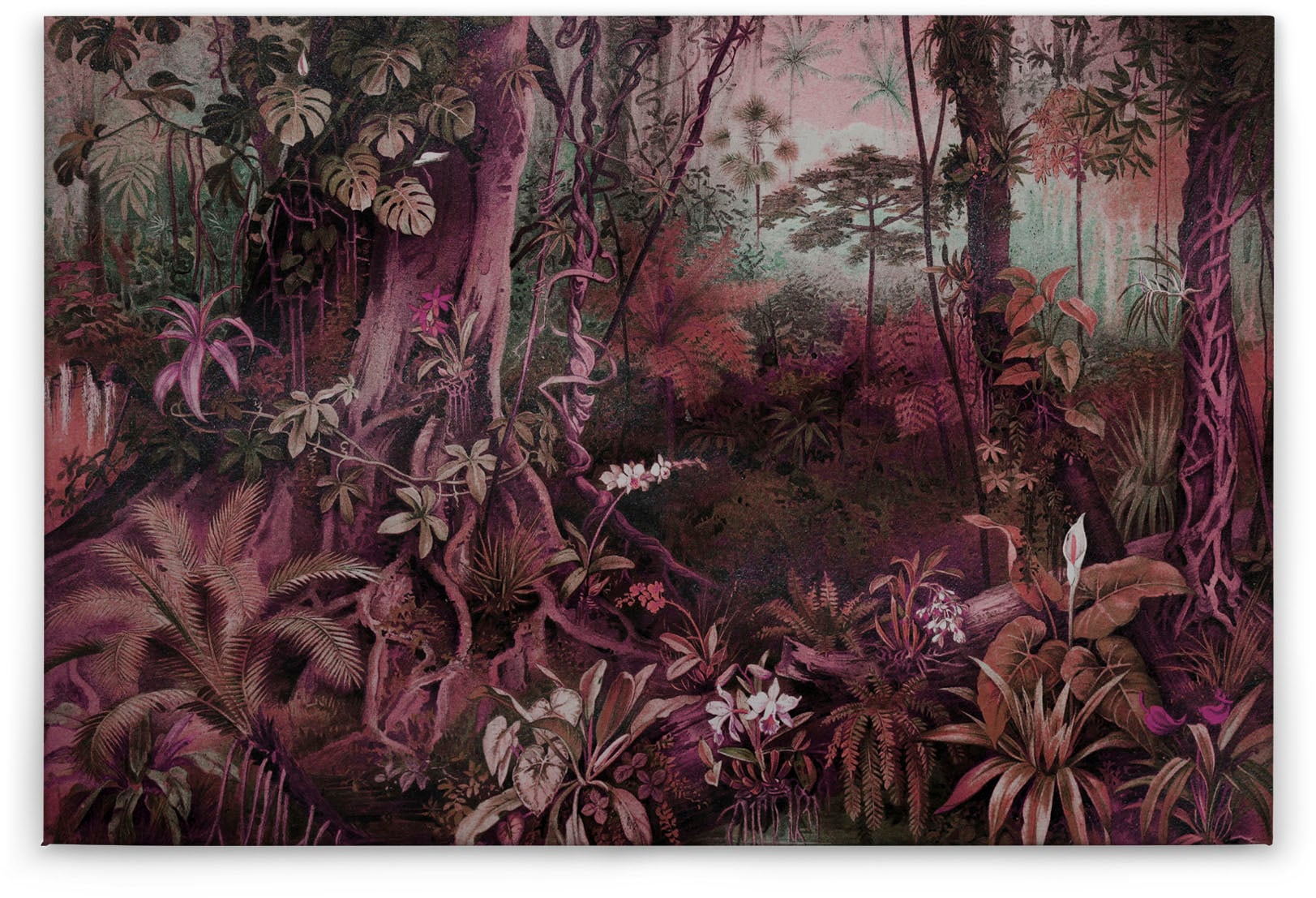 A.S. Création Leinwandbild »jungle«, Kunst-Gemälde-Kinder, (1 St.), Keilrahmen Bild Dschungel Wald Leinwand-Bild Wohnzimmer modern Kinder