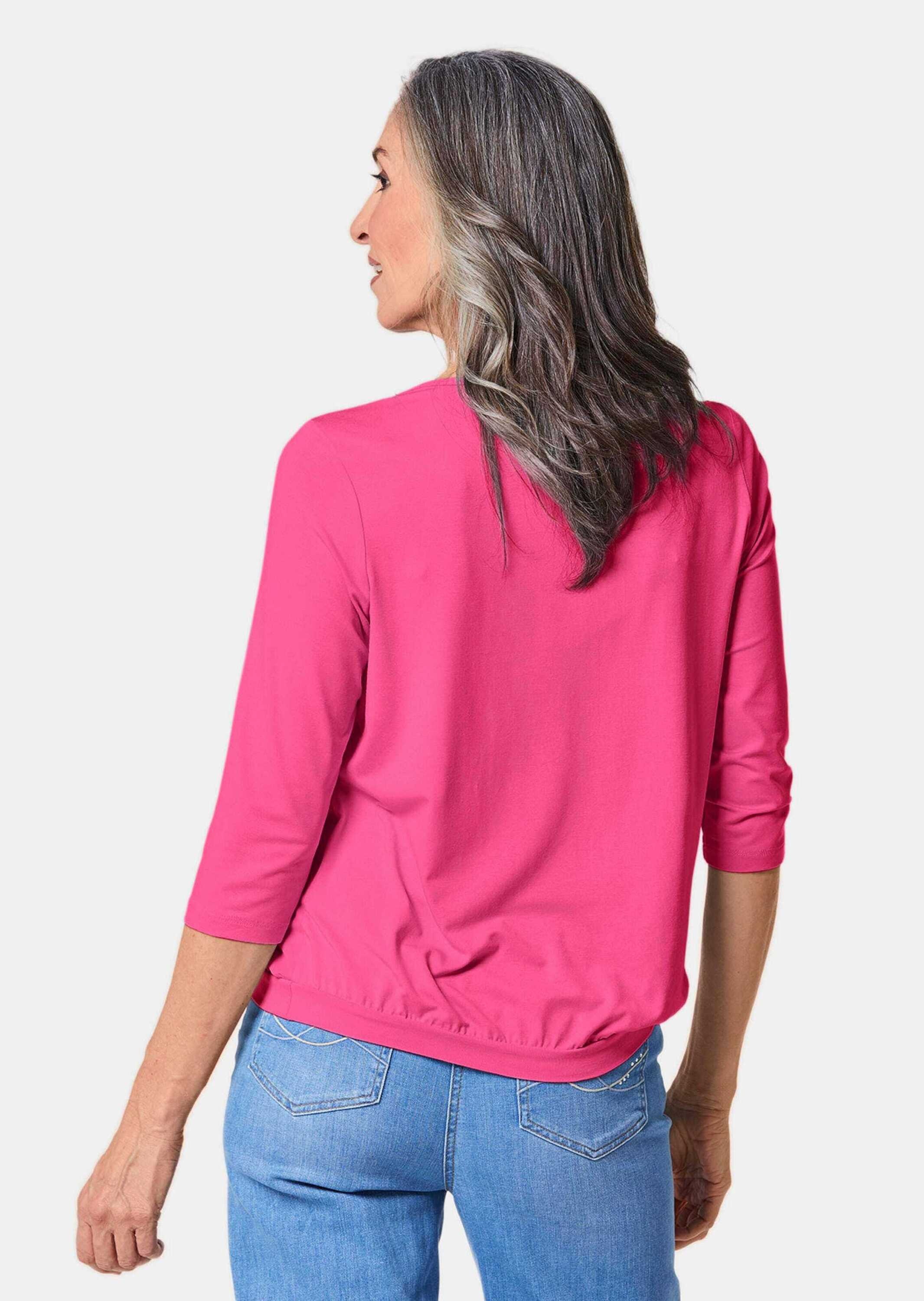 GOLDNER Kurzarmbluse »Blusenshirt Gepflegtes Shirt in eleganter Blusen-Optik«