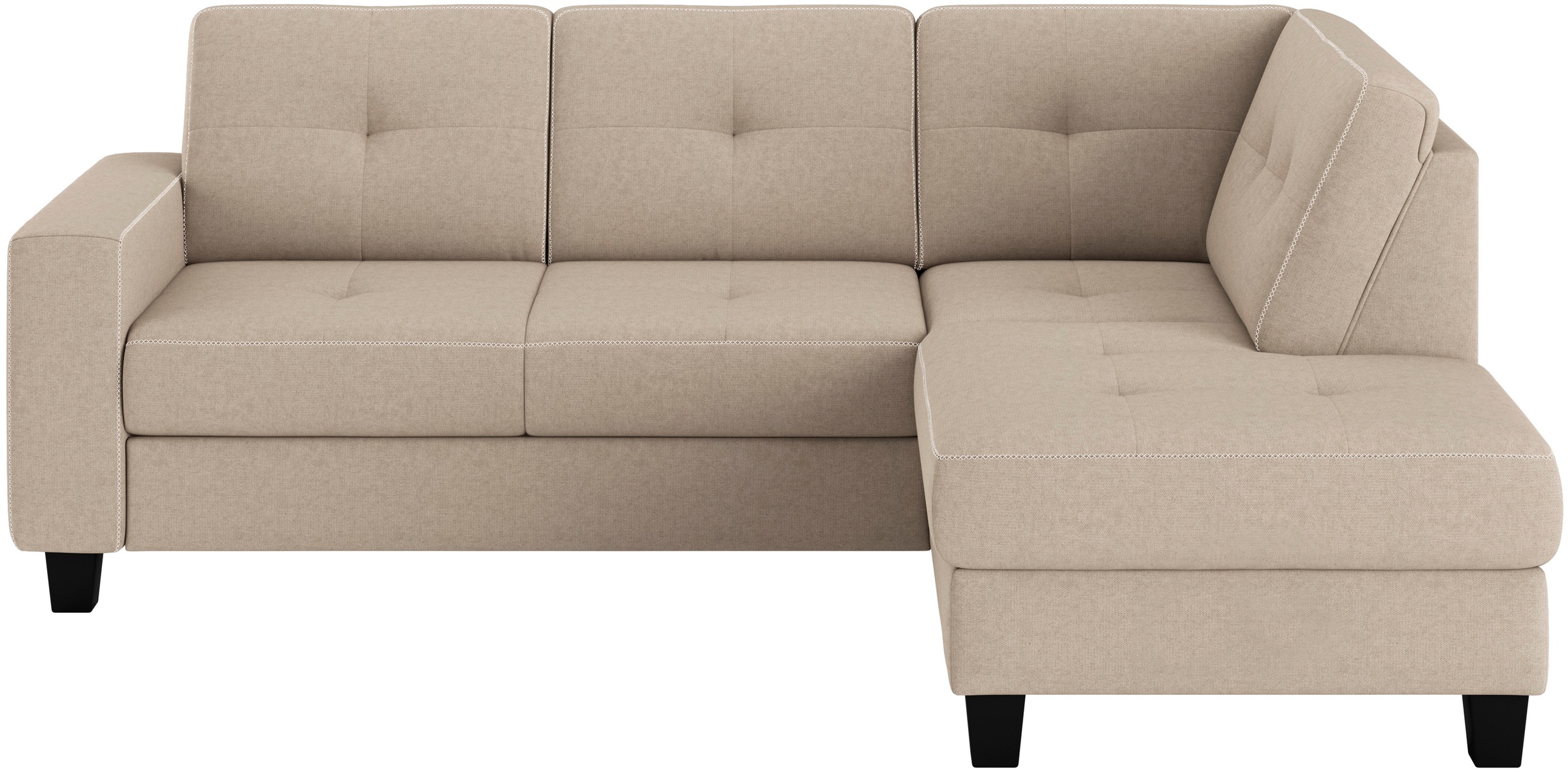 Places of Style Ecksofa "Varese", Kreuznaht in beige günstig online kaufen