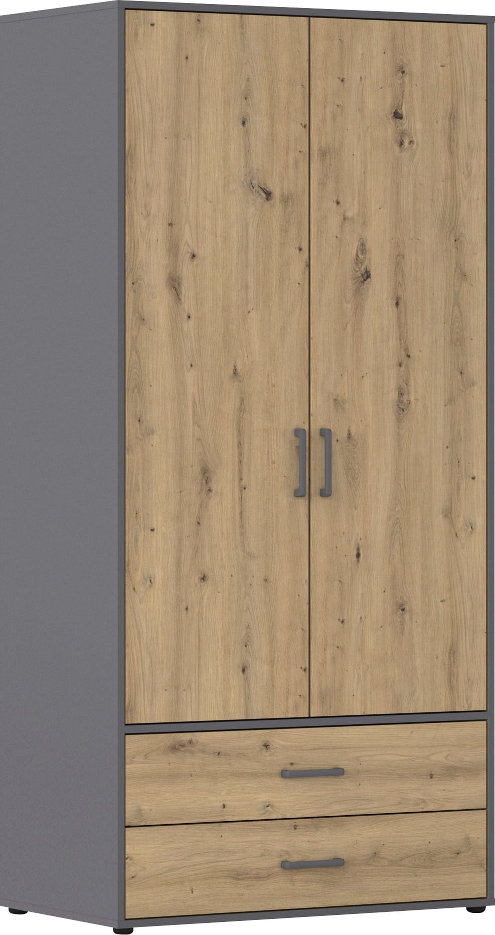 rauch Drehtürenschrank "Kleiderschrank Schrank Garderobe Wäscheschrank VOYAGER" in 3 verschiedenen Ausstattungen BASIC/CLASSIC/PREMIUM, mit 2 modernen Griffvarianten, mit Außenschubladen MADE IN GERMANY