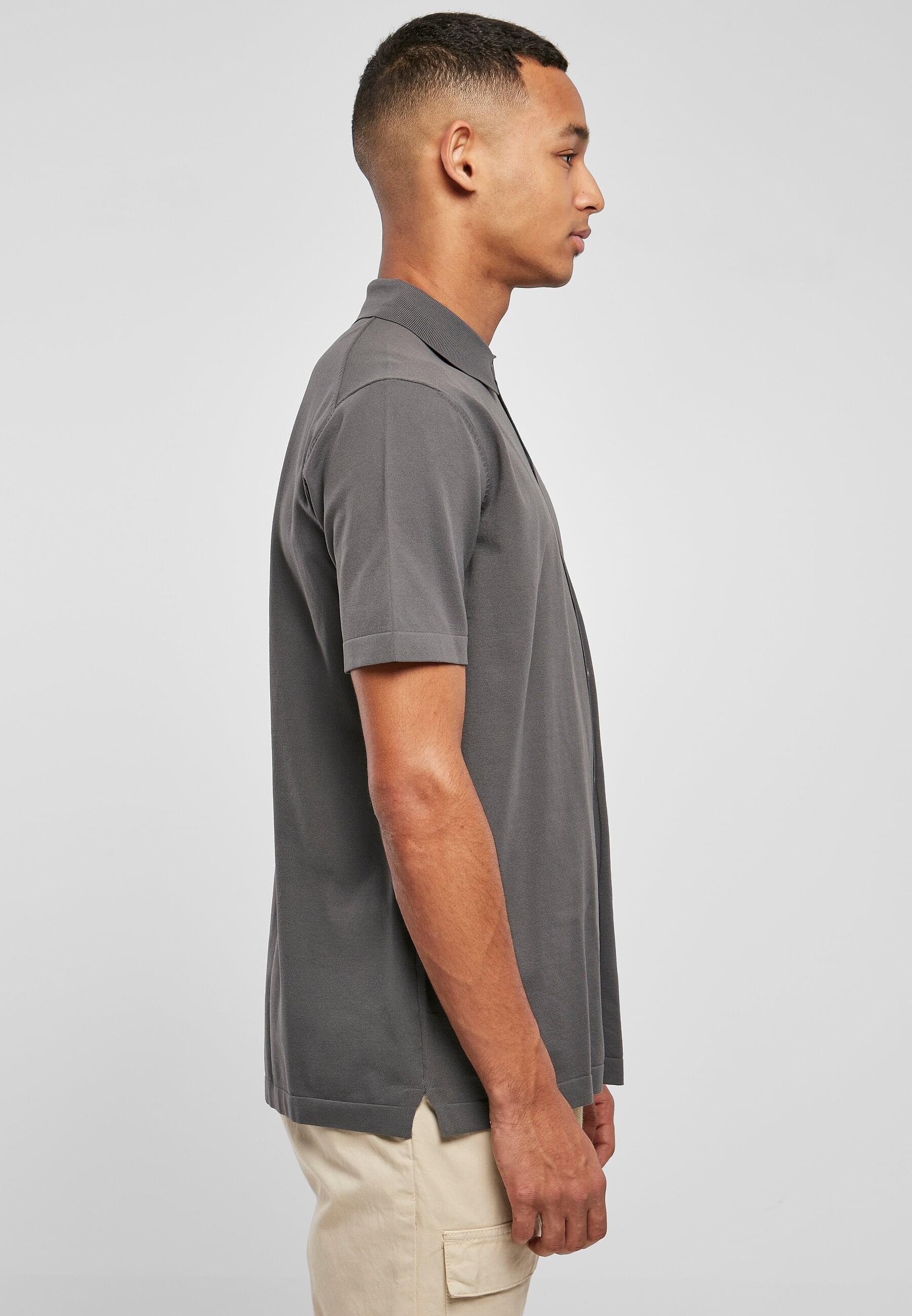 URBAN CLASSICS Langarmhemd »Urban Classics Herren Knitted Shirt«, (1 tlg.)