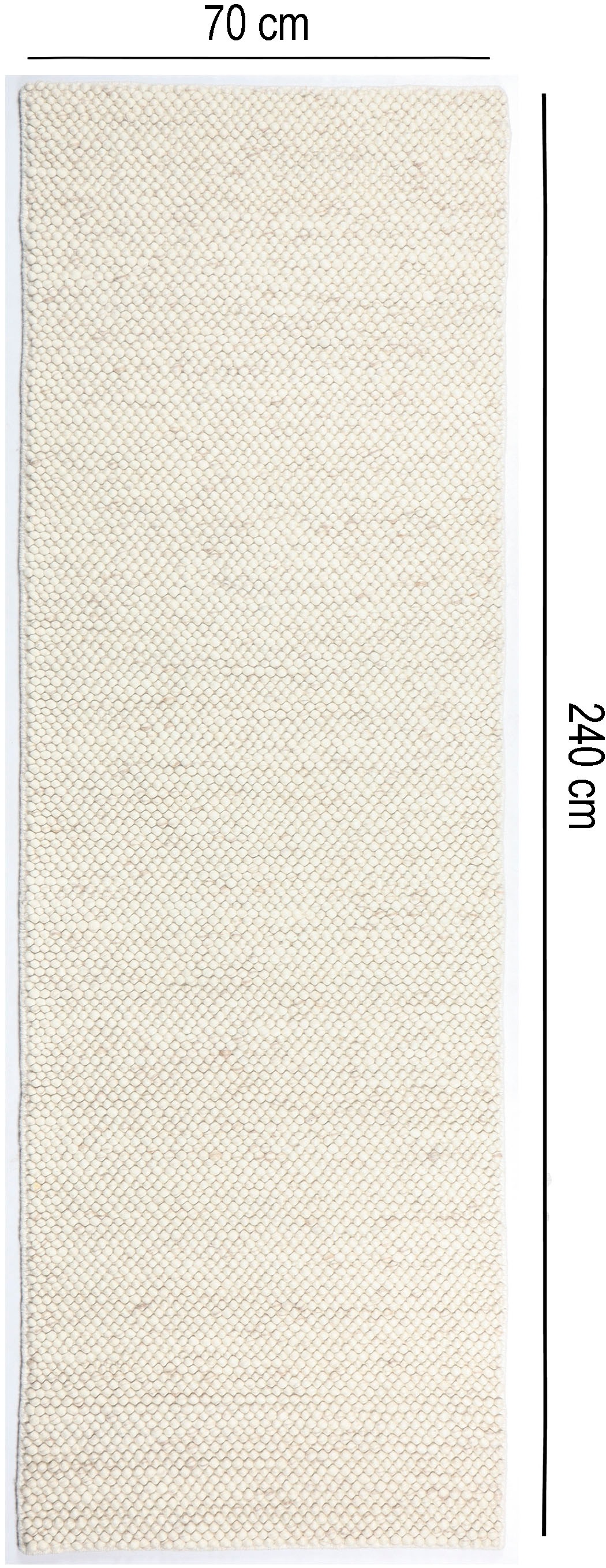 my home Läufer »Wolly, handgewebt, Handweb Teppich« rechteckig 14 mm Höhe Wolle, Brücke, Flur, Schlafzimmer, Wohnzimmer