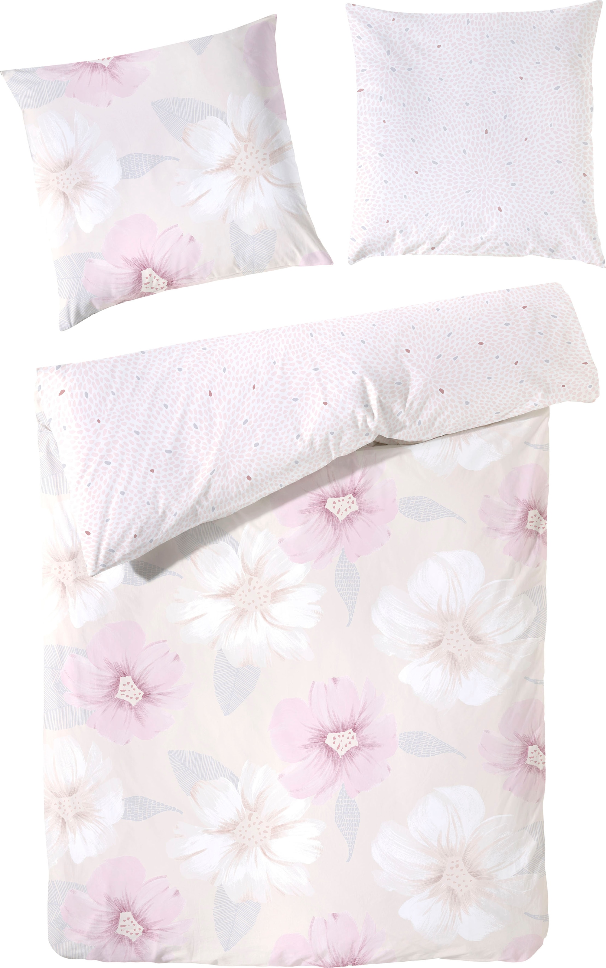 Primera Wendebettwäsche "Renforce-Bettwäsche Florence" 2 Stk. mit großen Bl günstig online kaufen