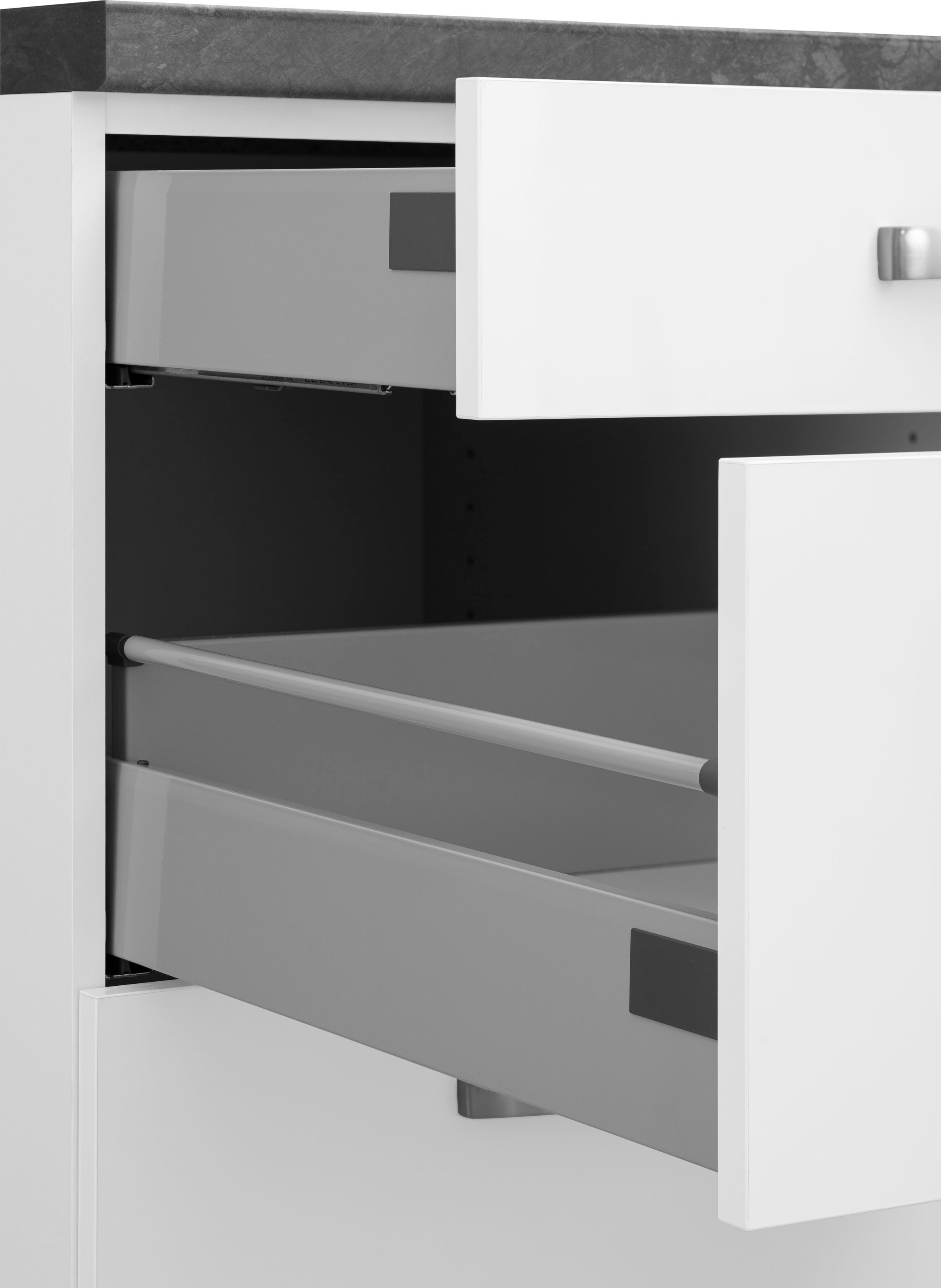 OPTIFIT Küchenzeile »Cara, Breite 400 cm,«, mit HANSEATIC-E-Geräten,  Induktions-Kochfeld, Soft-Close-Funktion | BAUR