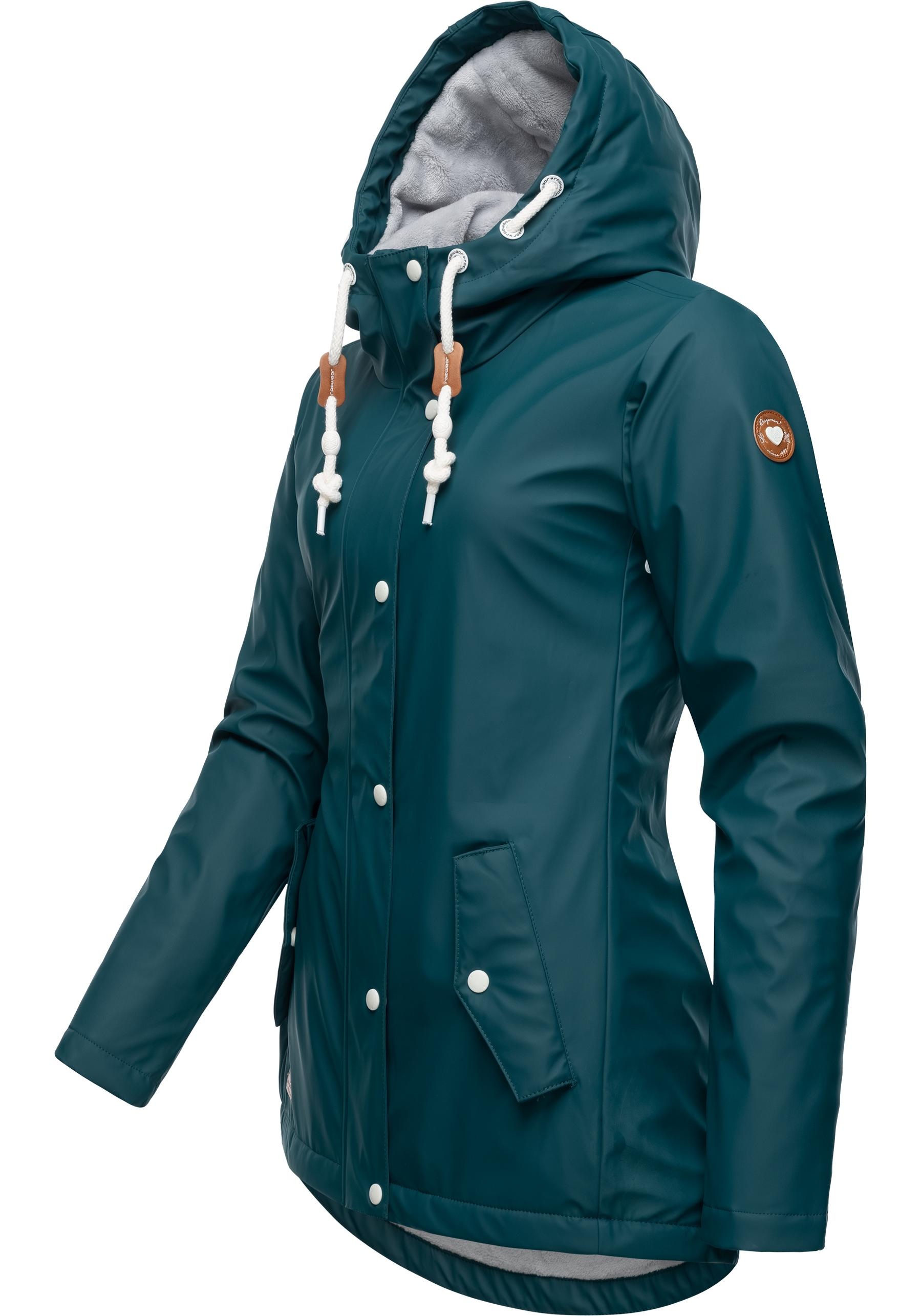 Ragwear Regenjacke »Marge«, mit Kapuze, warm gefütterter Damen Winter Regenmantel