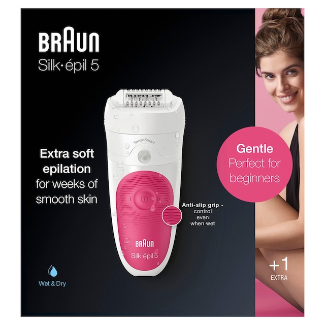 Braun Epilierer »Silk-épil 5 5-500«, Wet&Dry, Hochfrequenz-Massageaufsatz  auf Raten | BAUR