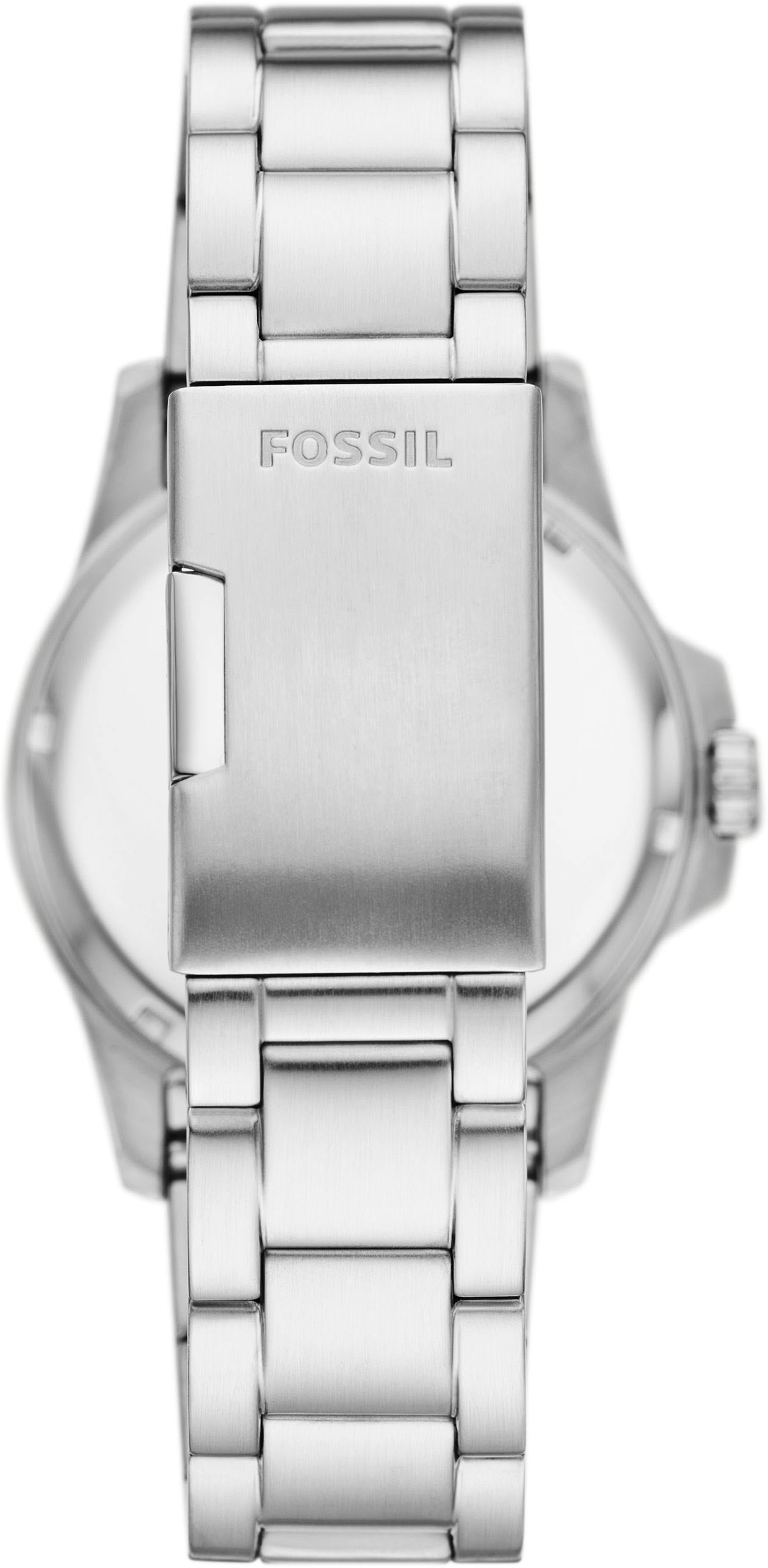 Fossil Quarzuhr »FOSSIL BLUE DIVE, FS6032«, Armbanduhr, Herrenuhr, Datum, Edelstahlarmband, bis 10 bar wasserdicht
