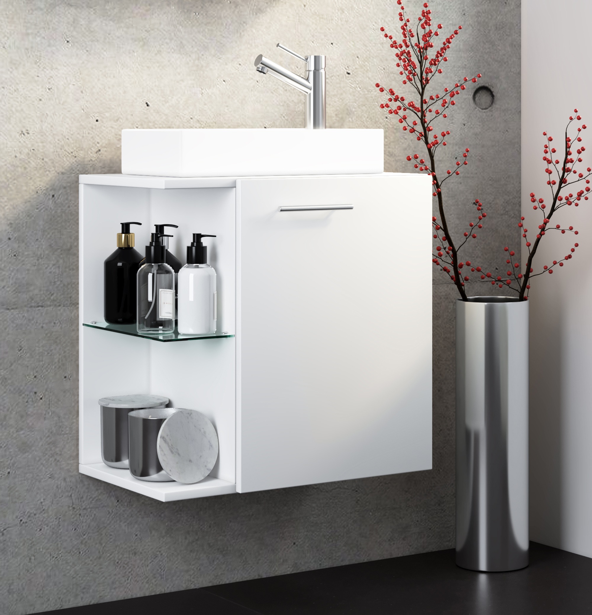 VCM Waschbeckenunterschrank »VCM 2-tlg Set | Waschplatz für Gäste WC | Gästebad | Waschtisch | Badezimmer Set ¿ Hausa«, (2 St.)