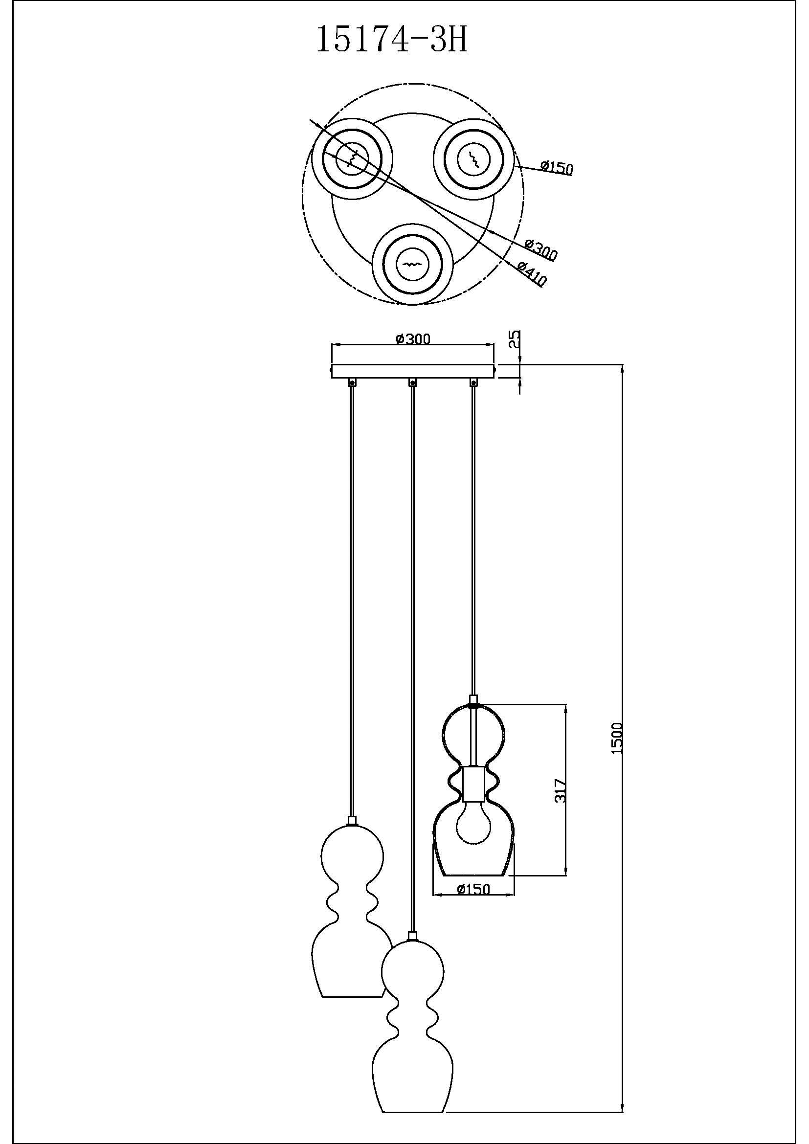 GLOBO LIGHTING Hängeleuchte »CLARITY«, Leuchtmittel E27 | ohne Leuchtmittel, Hängelampe / Schlafzimmer / Wohnbereich / schwarz / Glas