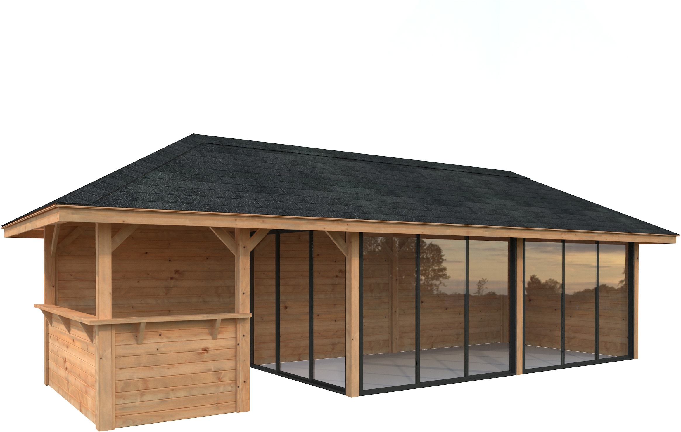 Palmako Gartenhaus "Bianca 24,9 m², Set 219 Slide"