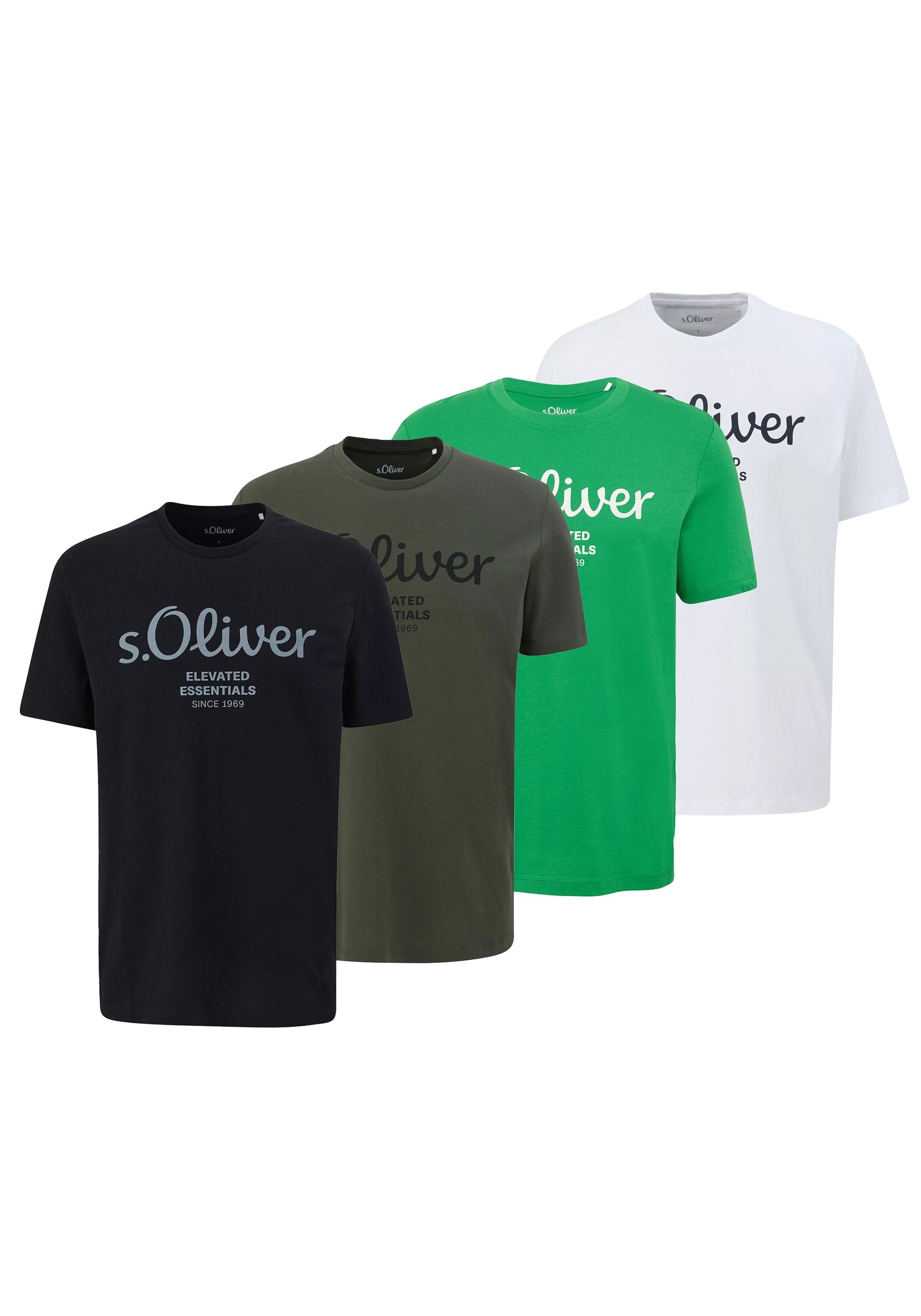 s.Oliver T-Shirt "T-Shirt Logo T-Shirt 4er Pack" günstig online kaufen