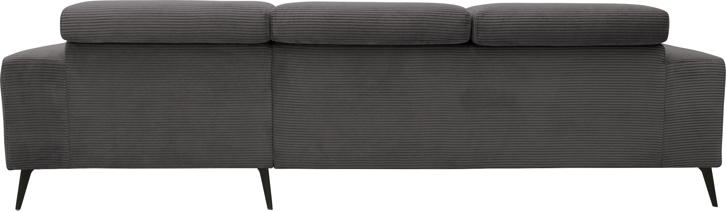 DOMO collection Ecksofa »Trento L-Form, mit Kufenfuß oder Einzelfuß«, wahlweise mit Kopfteilverstellung, Recamiere links/rechts bestellbar