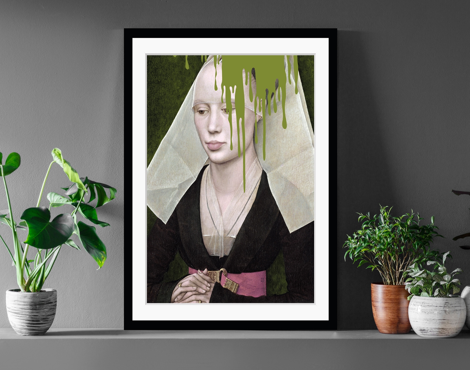 queence Bild »Hermine mit Farbklecks«, Frau-Historische Persönlichkeiten-Bilder von Frauen-Kunst-Gemälde, HD Premium Poster-Druck inkl. Holzrahmen