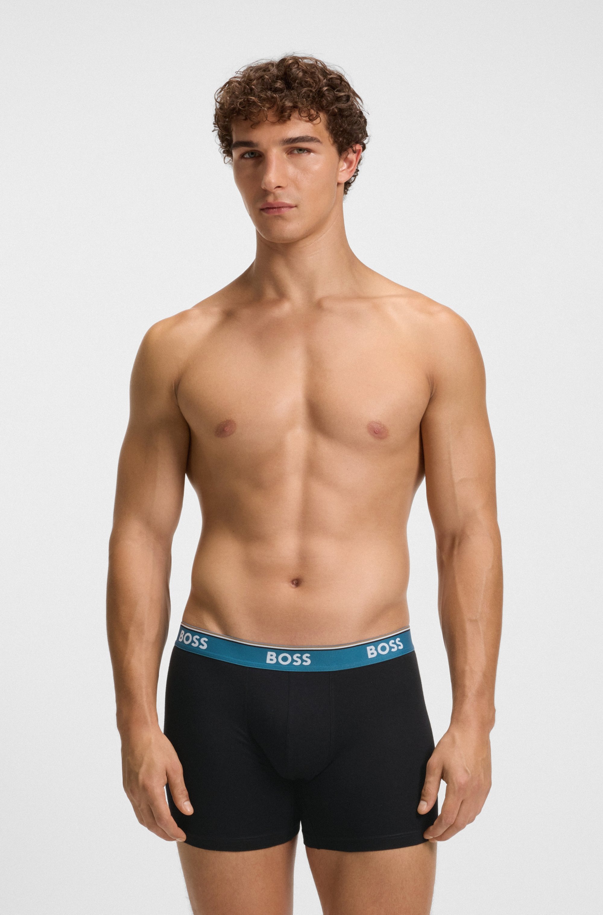 BOSS Boxershorts "Boxer Brief 3P Power Design", (3 St.), mit 2x Uni und 1x günstig online kaufen